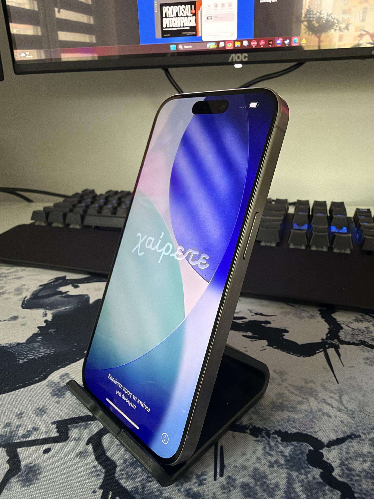 Parduodamas puikios būklės „iPhone 15 Pro“ 256 GB.