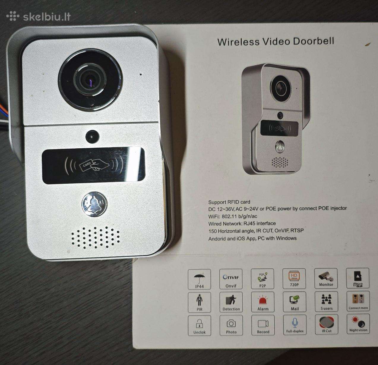 Varteliu kamera (vartelių/spynos valdymu)+WiFi/poe