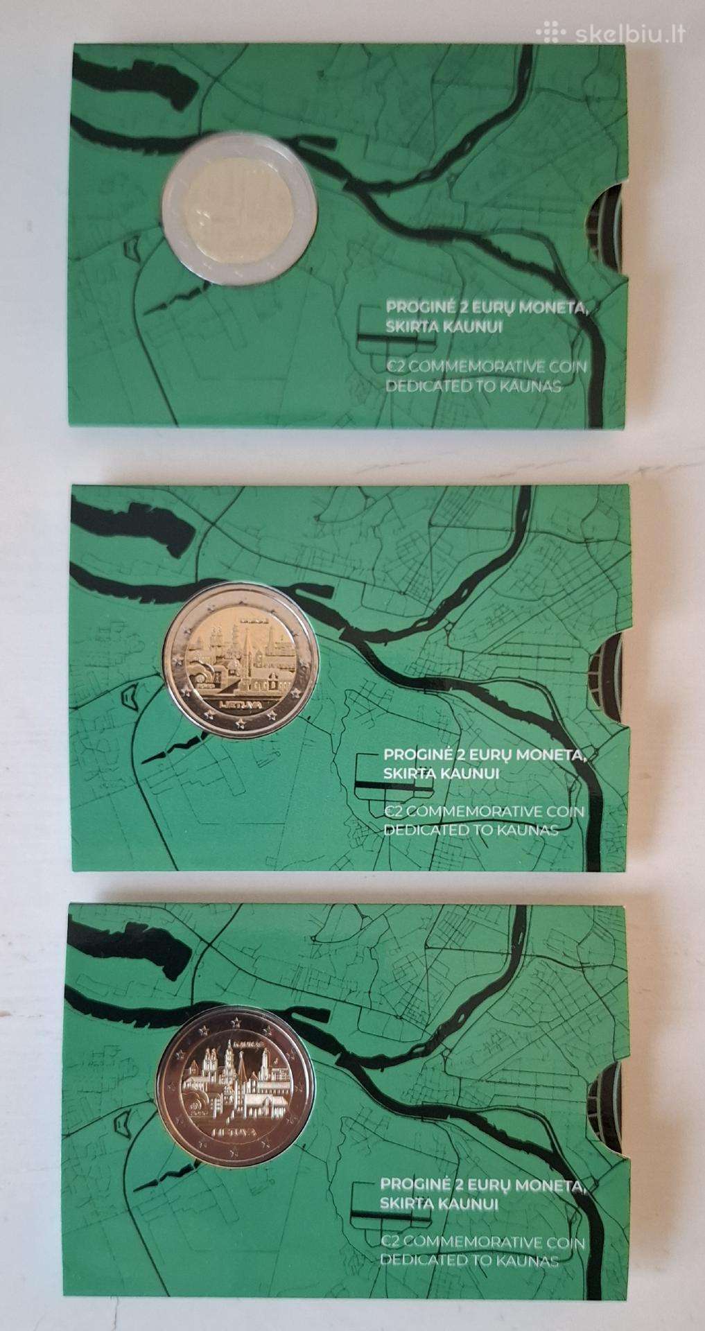 2 Eur moneta kortelėje skirta Kaunui