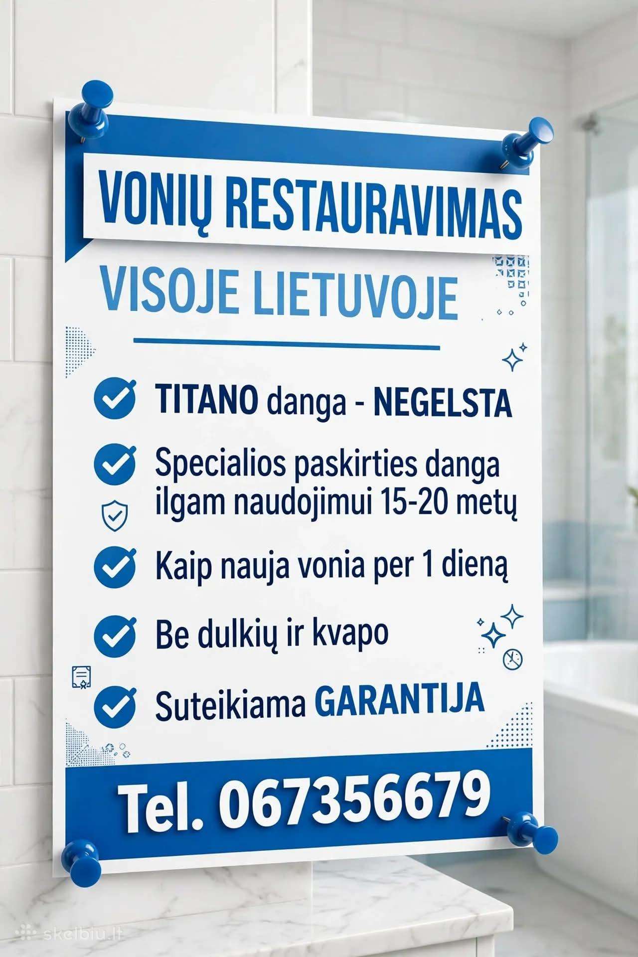 Restauravimas Tvirta titano Danga -30% nuolaida