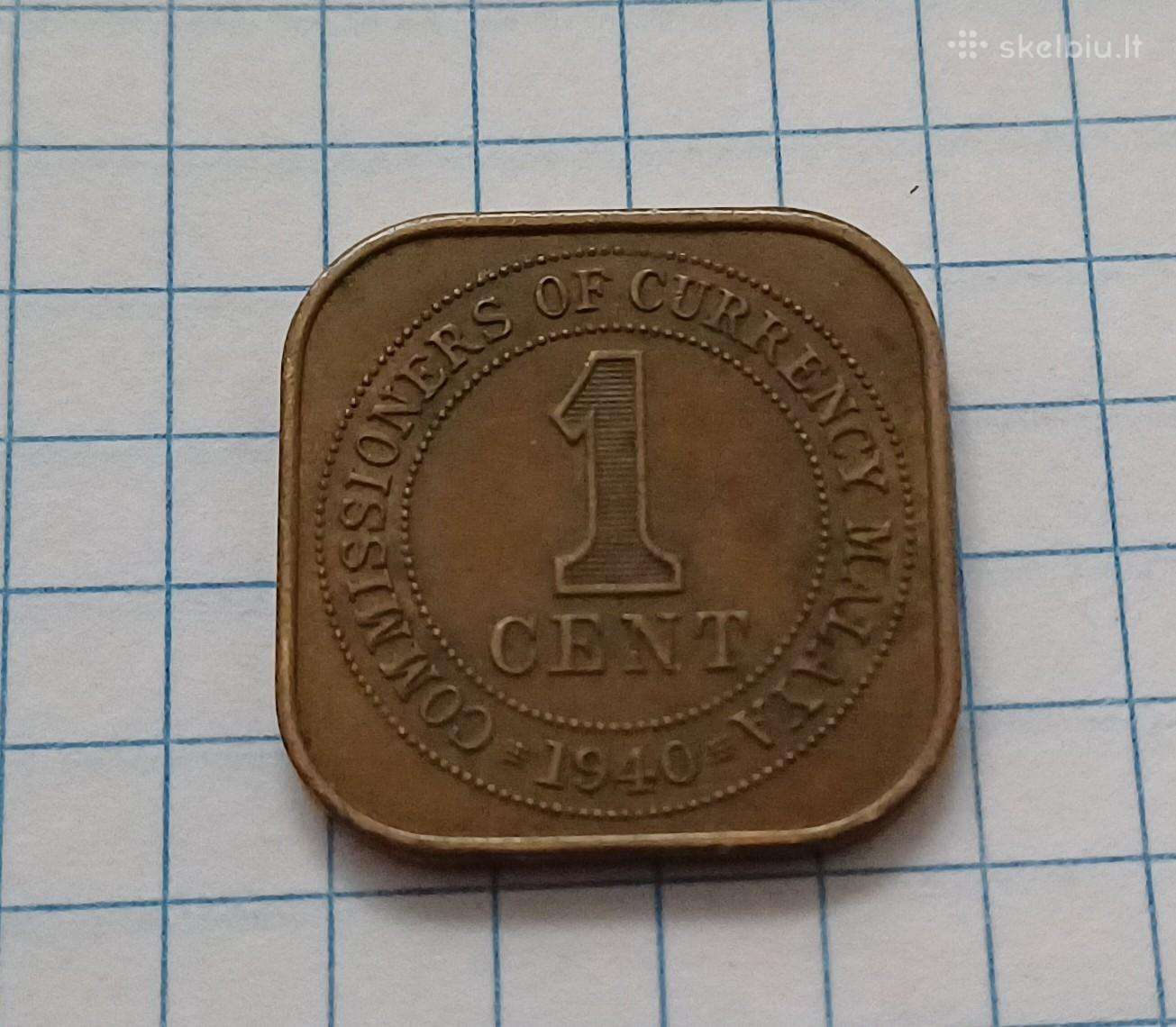 Malaja 1 centas. 1940