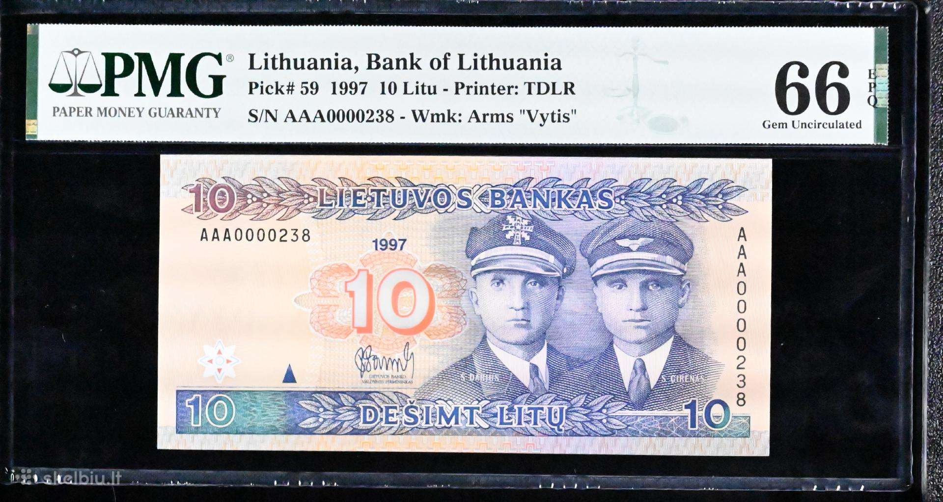0litų 1997 m. Aa0000238 Pmg66