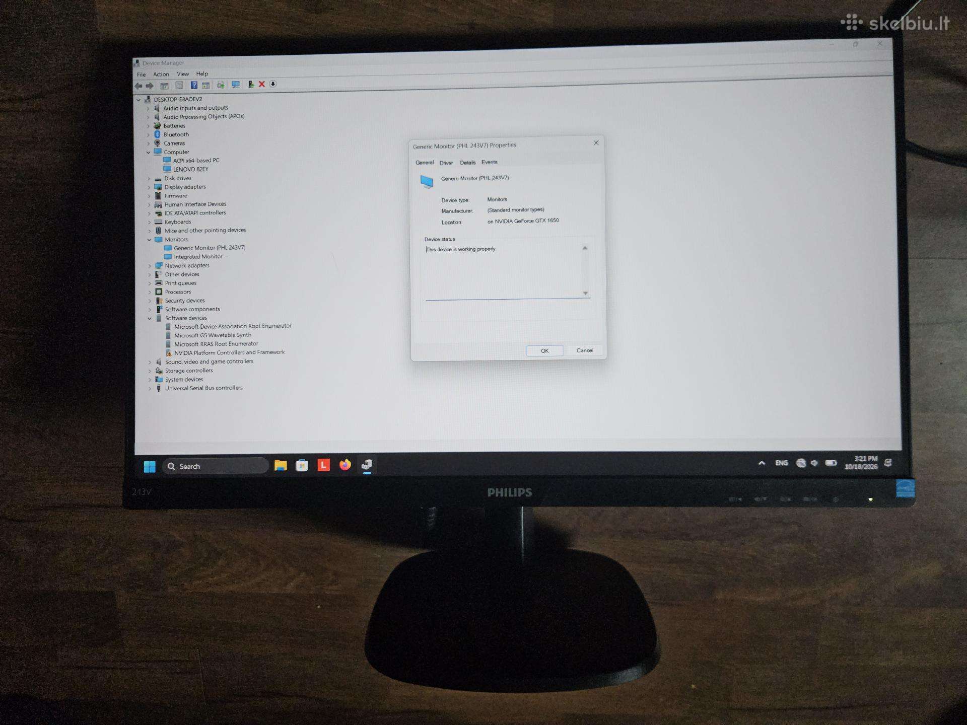 Monitorius philips 243v