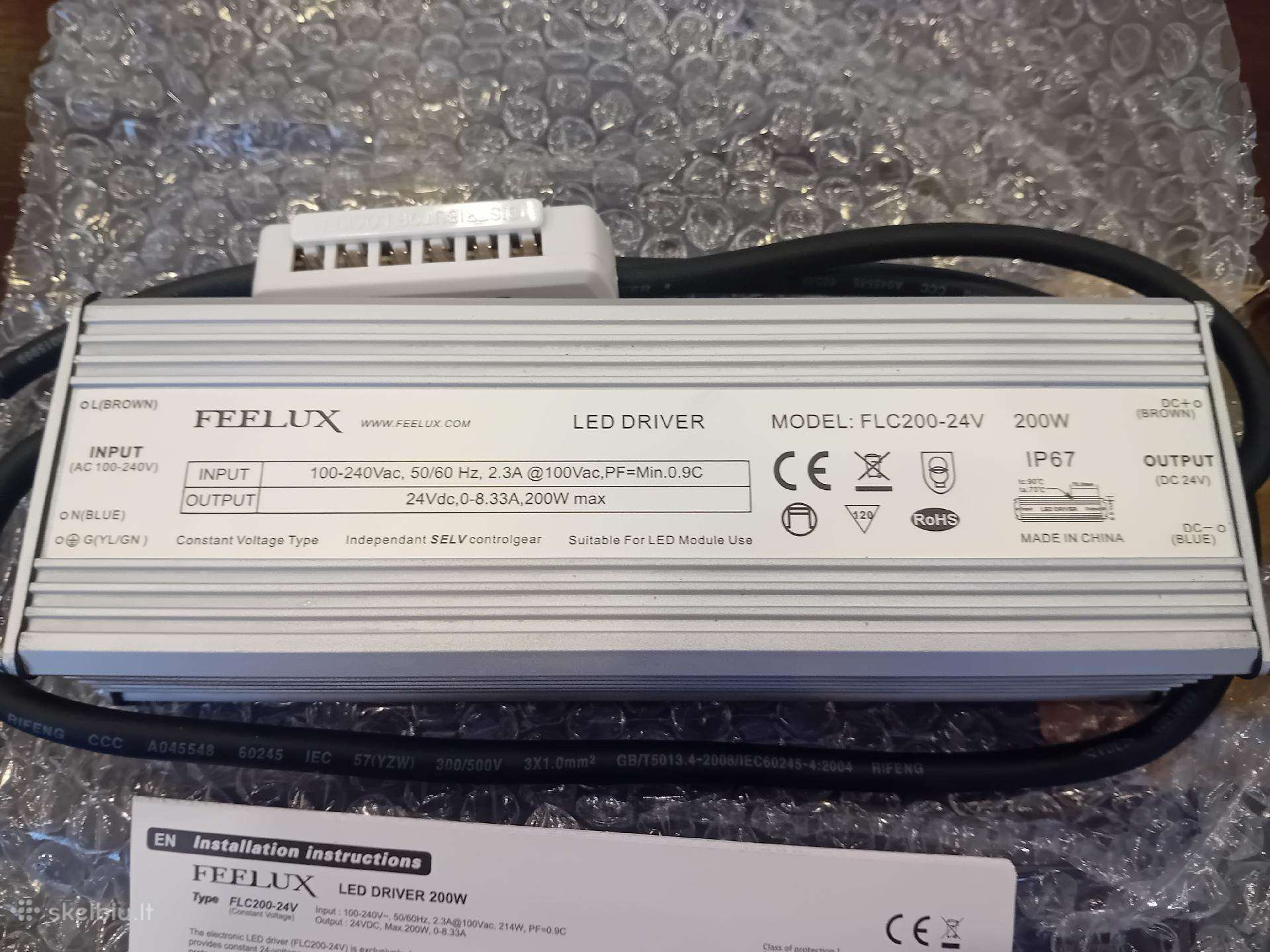 LED transformatorius 200w 24v 30€