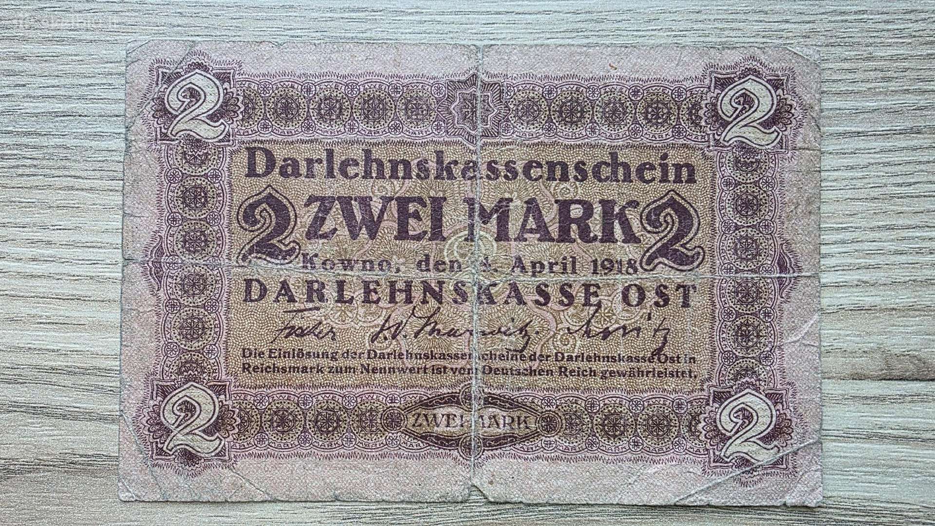 1918 metų Retos 2 markės - Ostmarkės