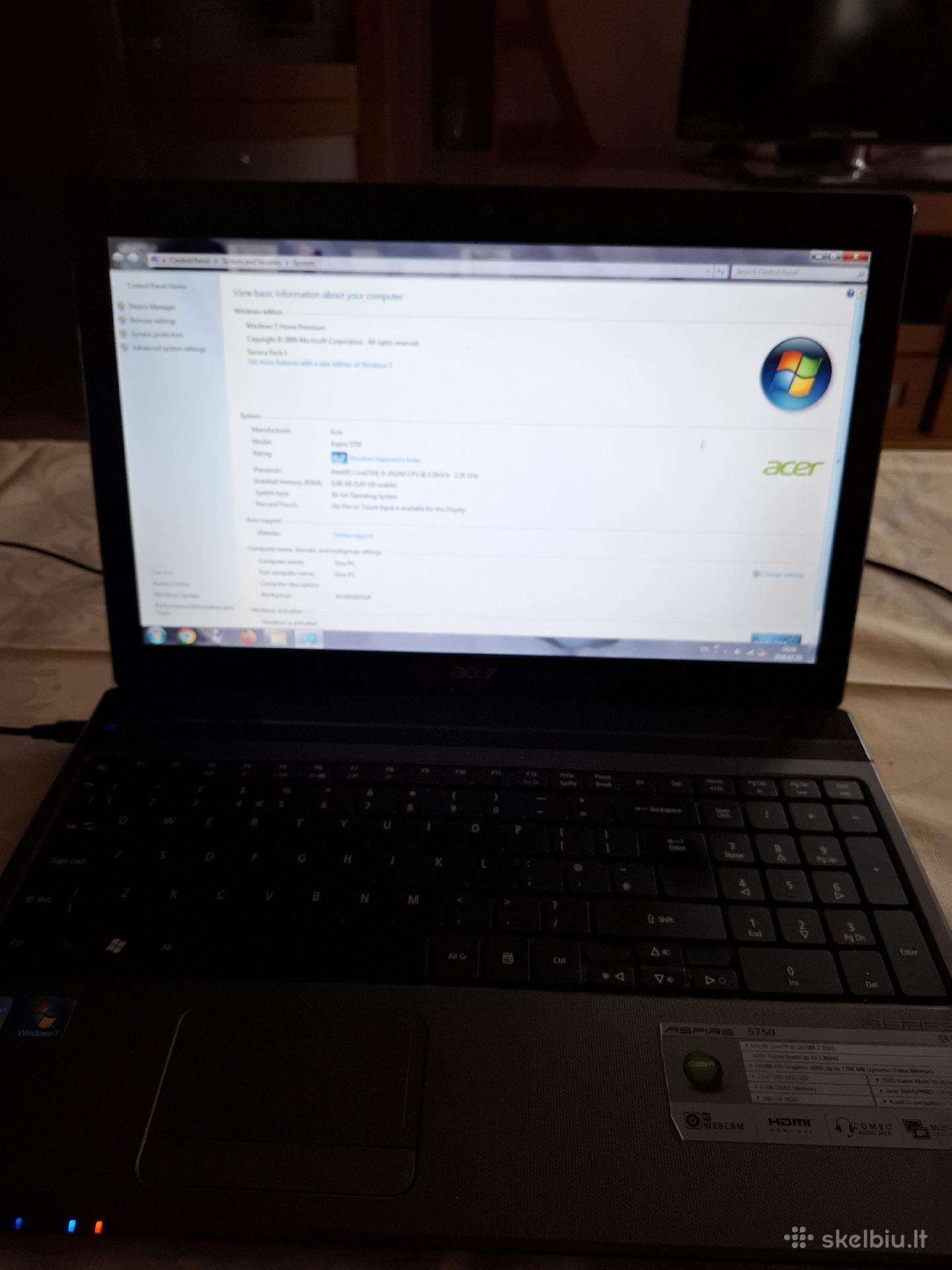 Acer Aspire 5750 nešiojamas kompiuteris