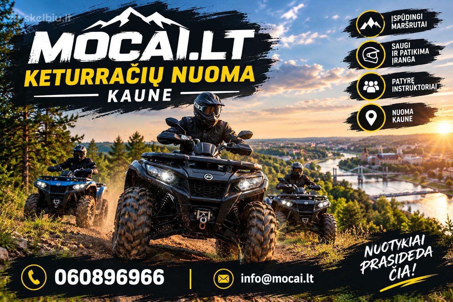 Keturračių nuoma Kaune.