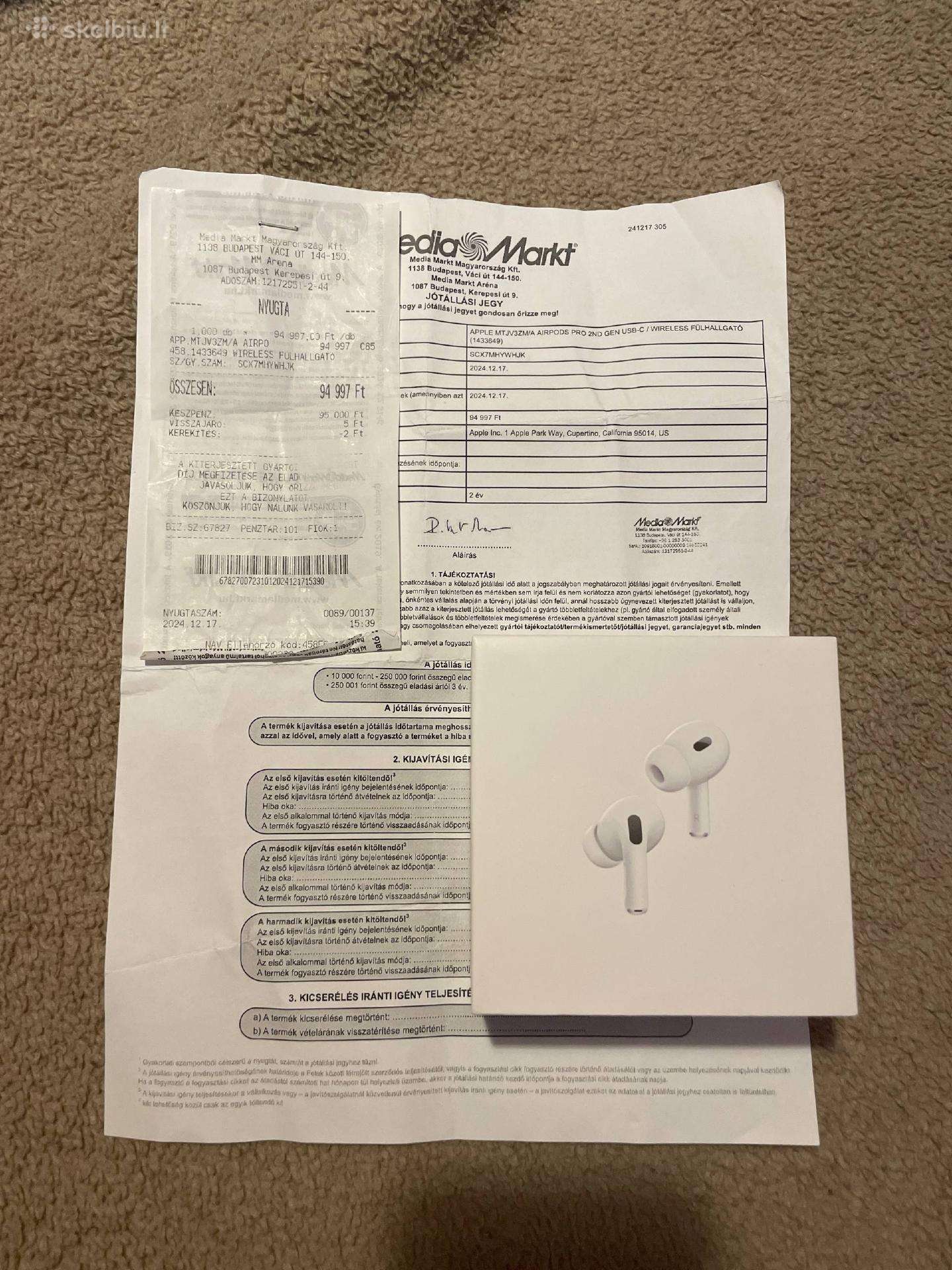 Naujos Airpods Pro 2 su kvitu