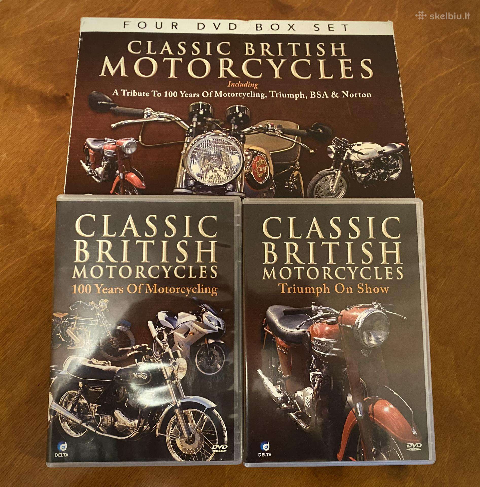 4 Dvd diskų rinkinys apie britų motociklų titanus
