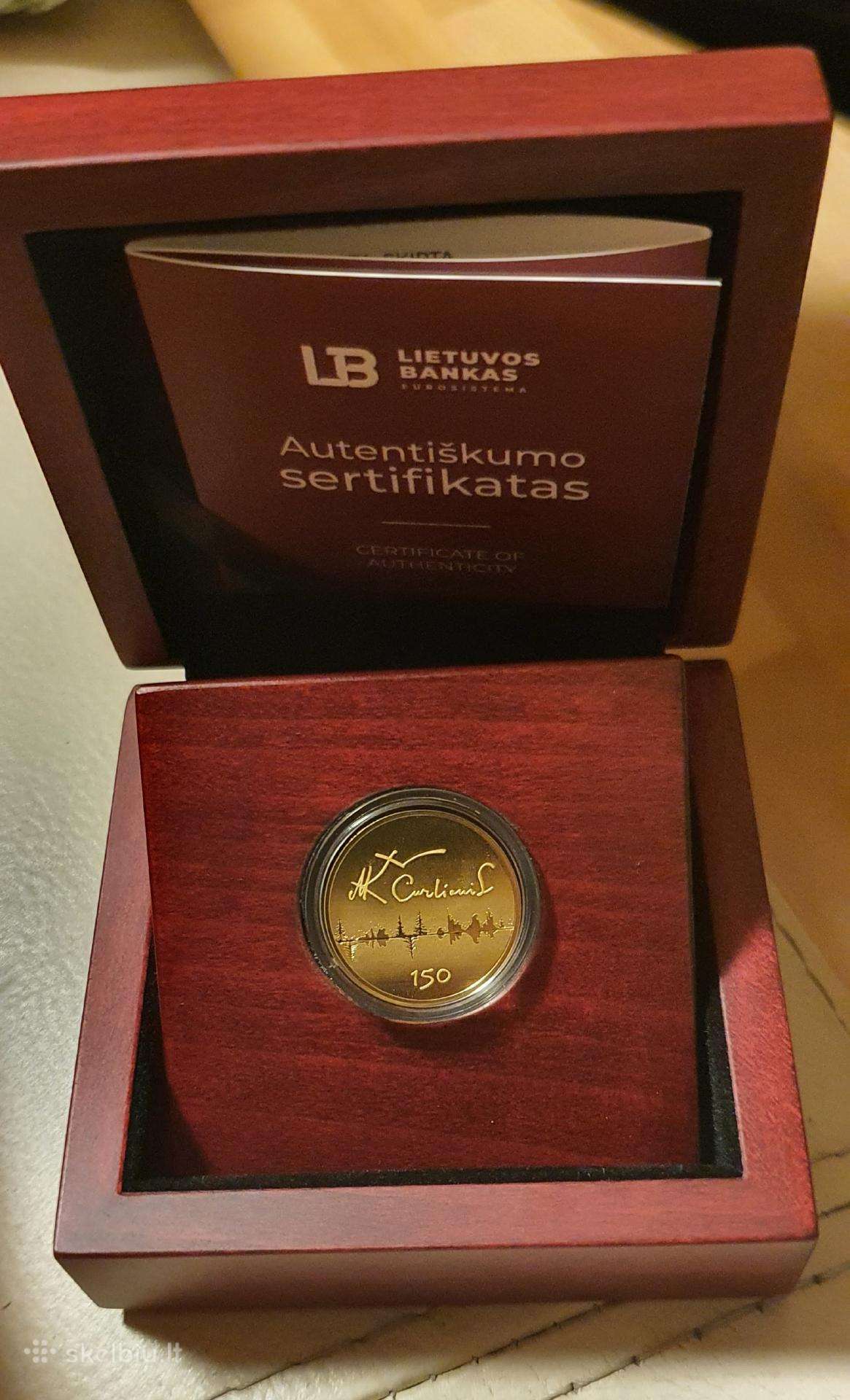 Auksinė lietuviška moneta Čiurlionis