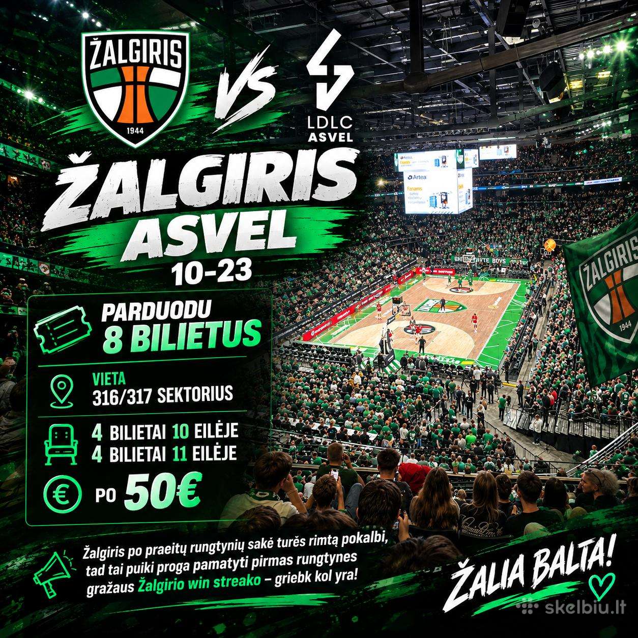Žalgiris – Asvel 10.23 50€