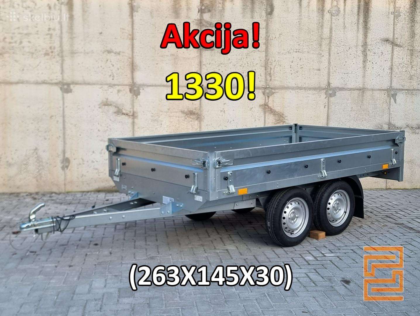 Nauja 2.6x1.45m Dviašė Priekaba