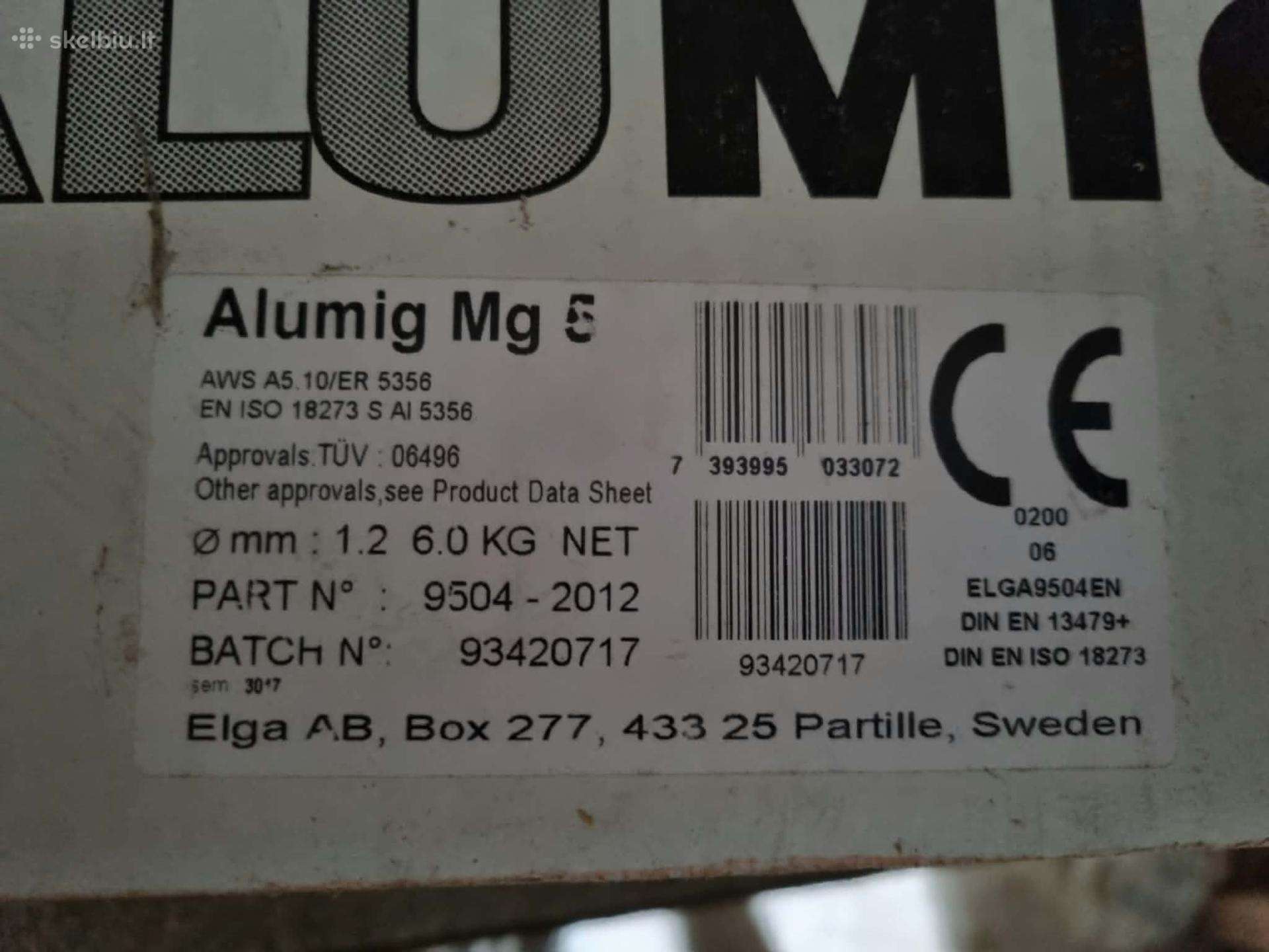 Alumig Mg 5 aliuminio suvirinimo viela