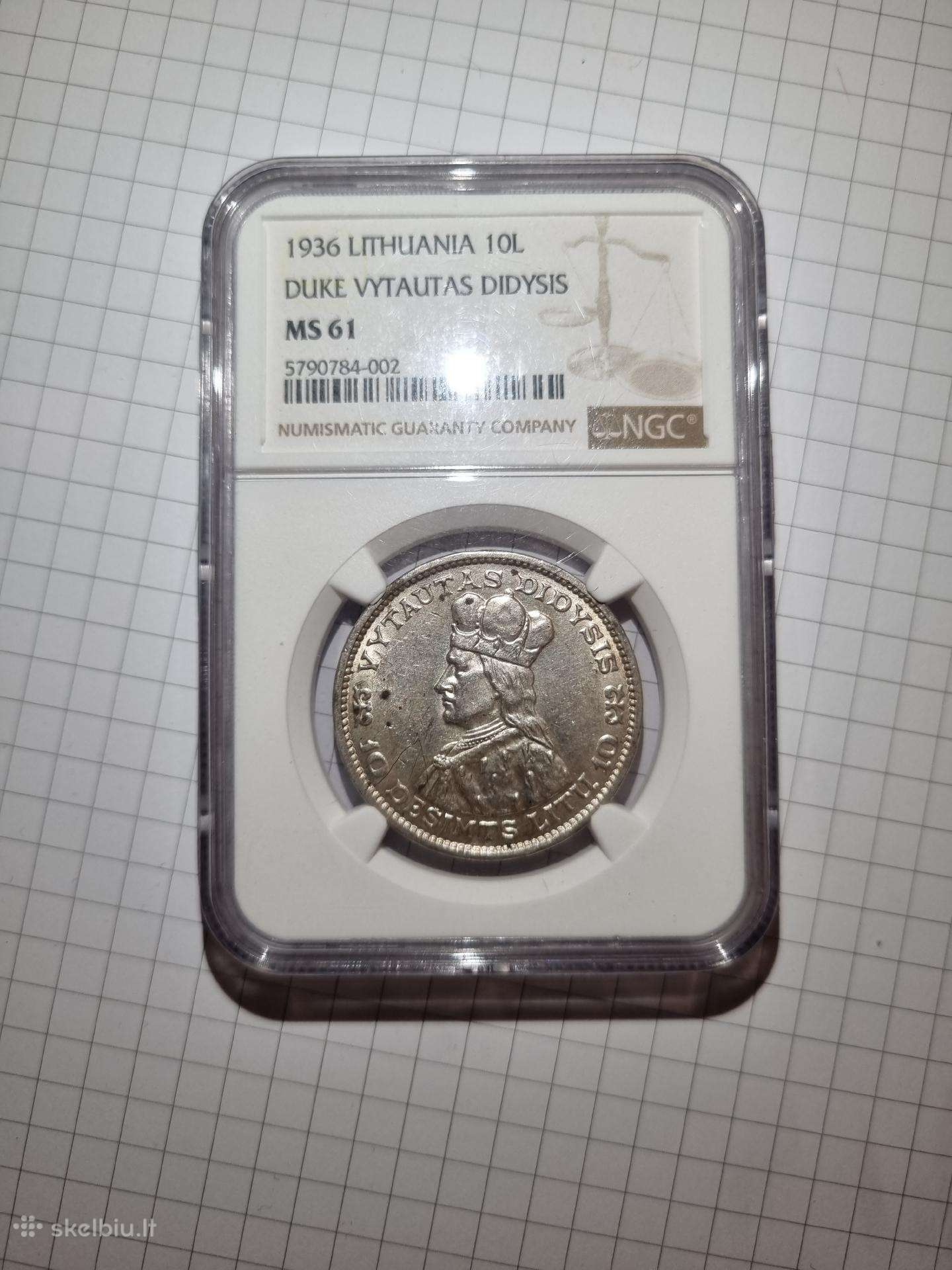 Vytautas 10 litų 1936m Ms 61 Ngc