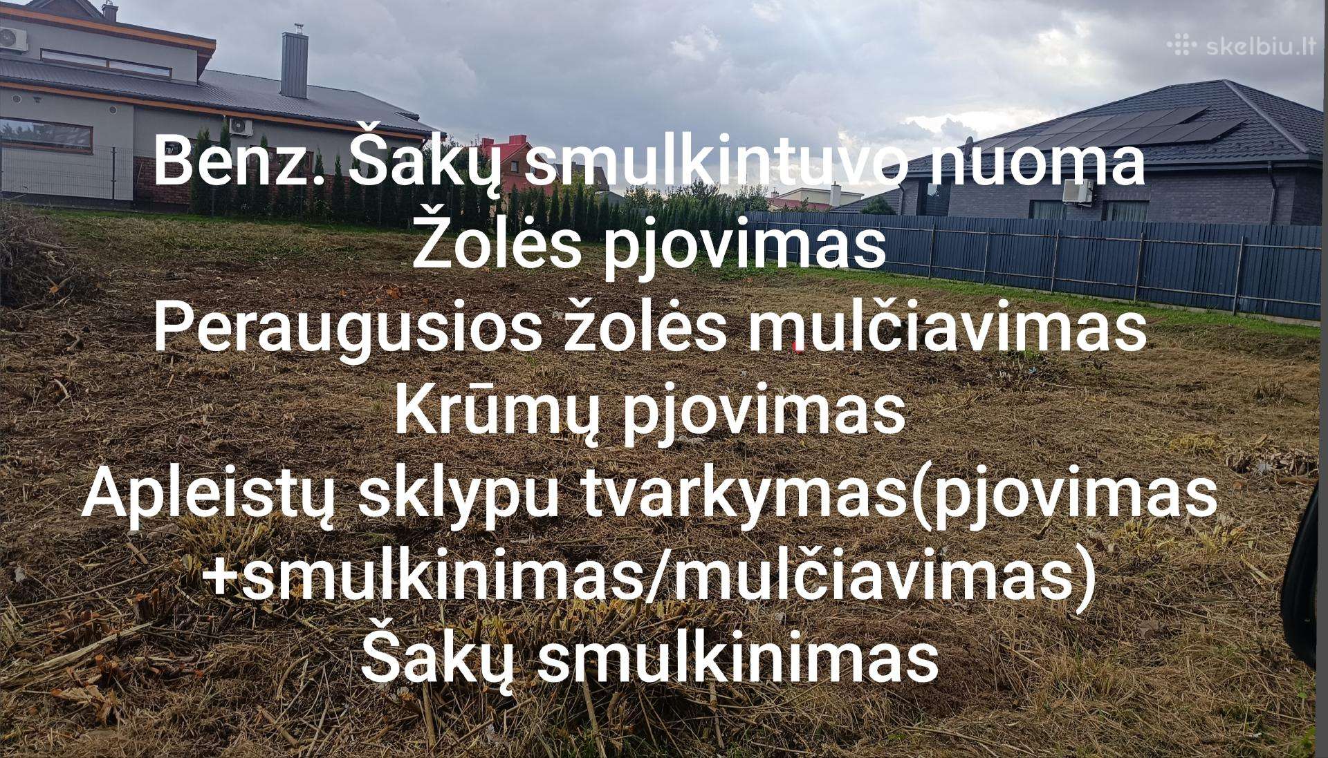Šakų smulkintuvo nuoma, apleistų sklypų tvarkymas.
