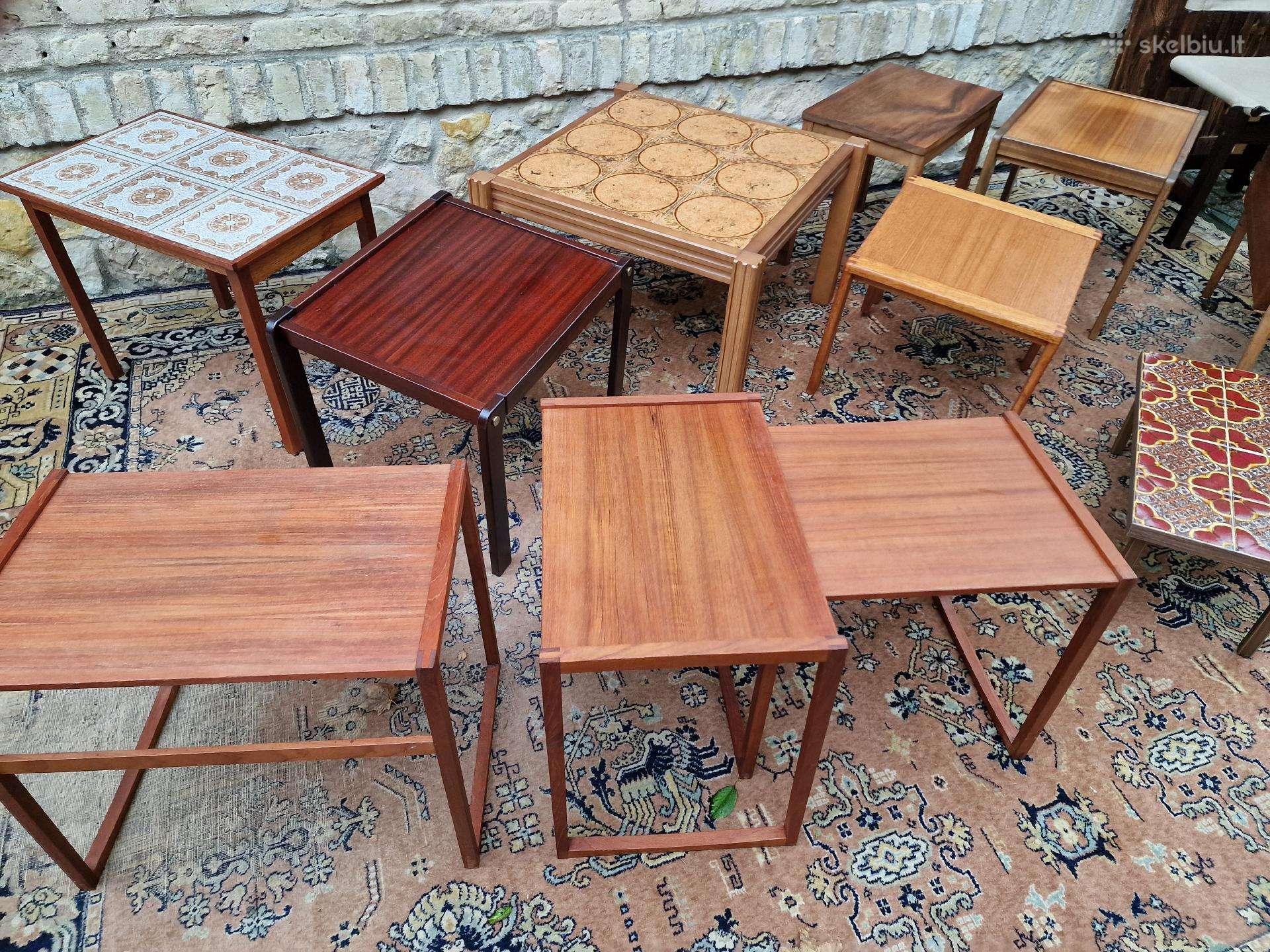Vintažiniai mid century staliukai
