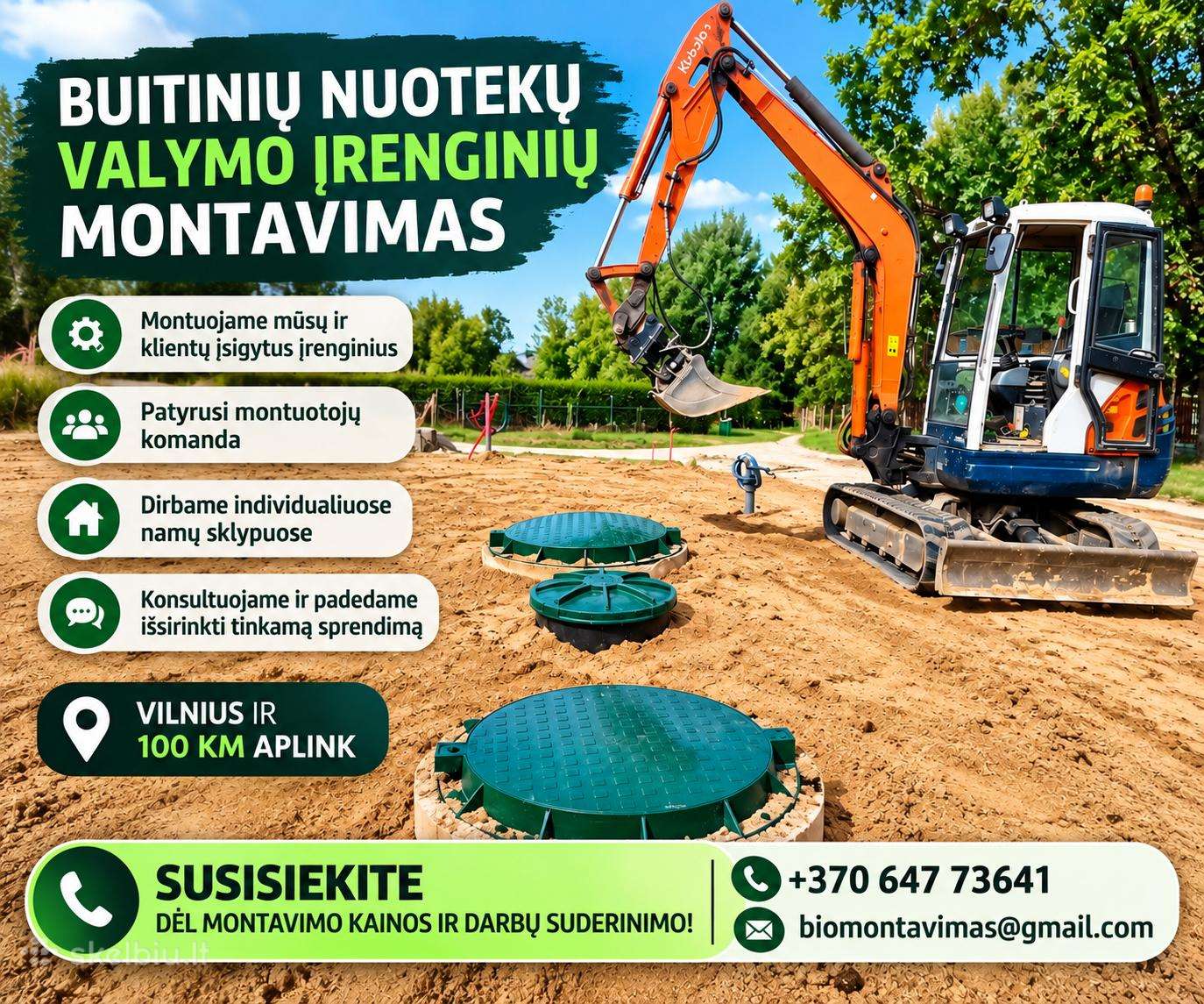 Buitinių nuotekų valymo įrenginių montavimas