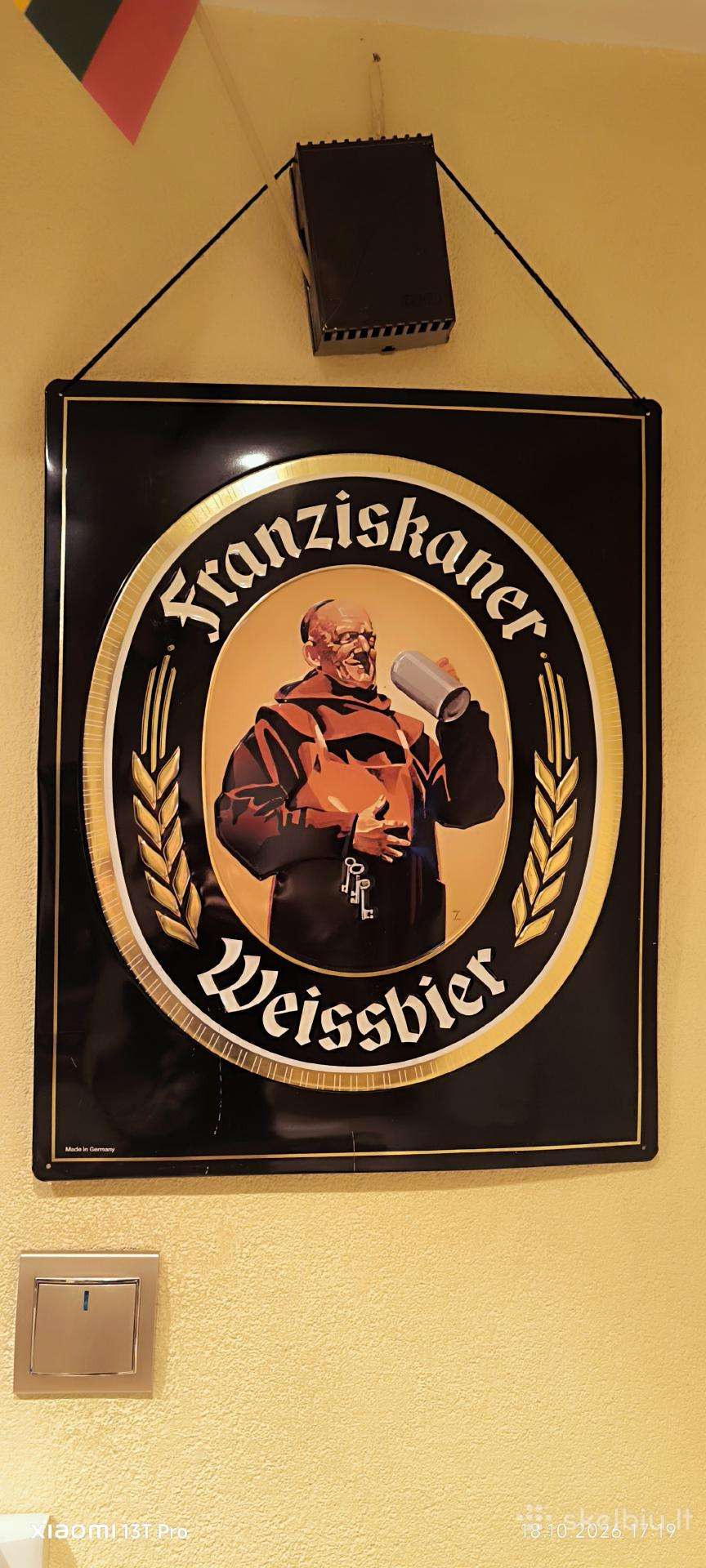 Originali Alaus reklama metaline iskaba