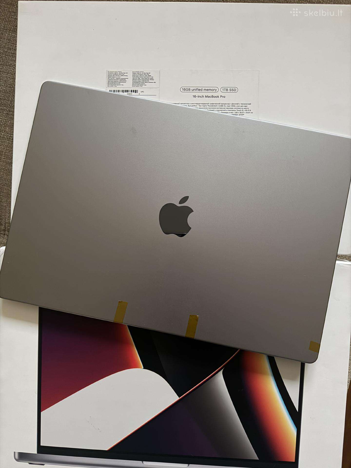 Apple MacBook Pro 16 inch M1 2021m ekranas