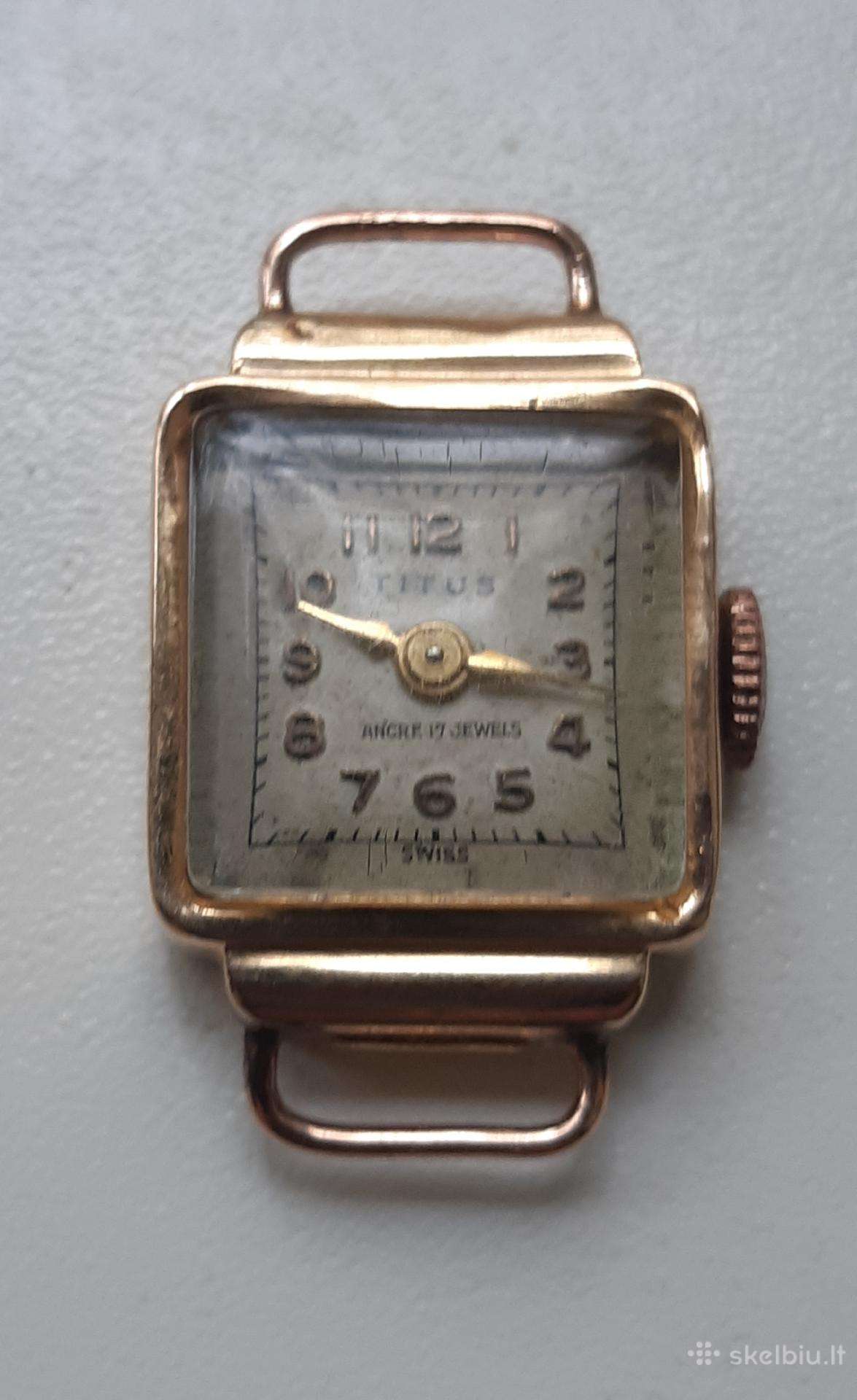 Titus Geneve moteriškas auksinis laikrodukas 750pr