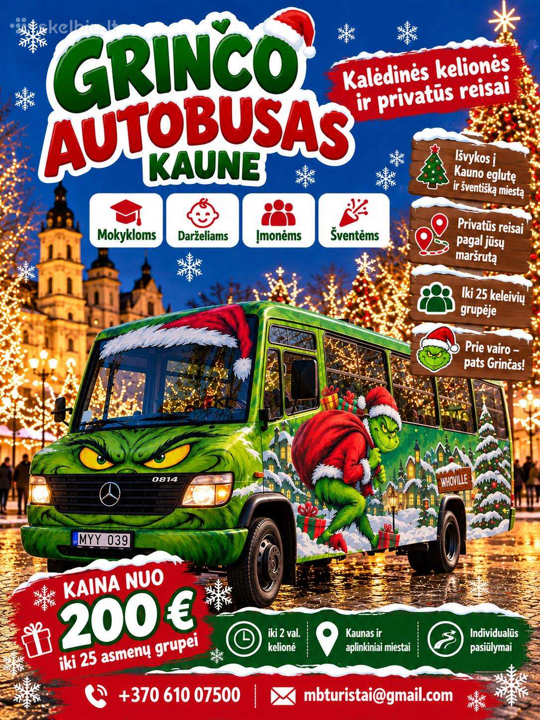 Grinčo autobusas Kaune – kalėdinės kelionės