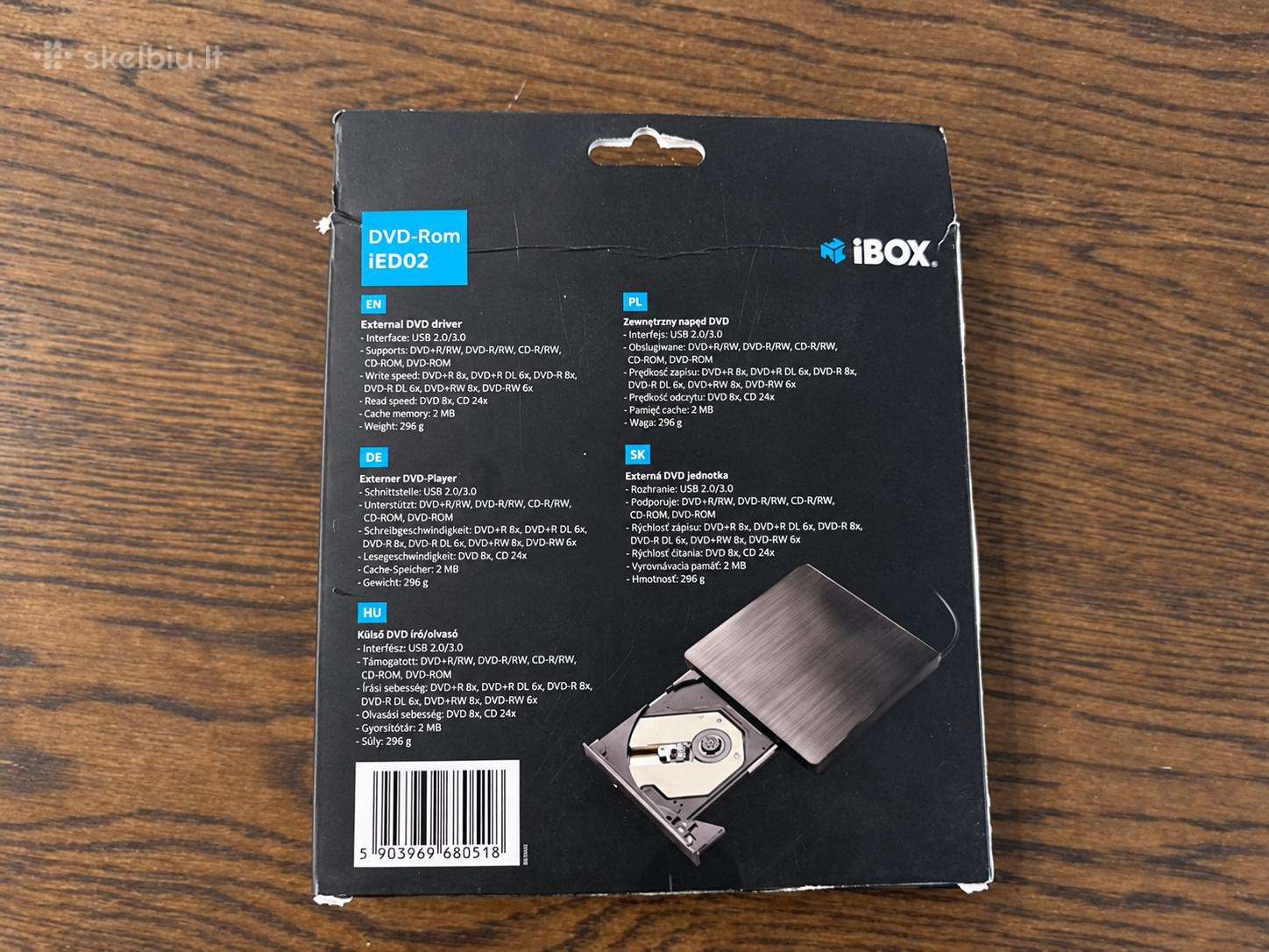 Išorinis Dvd/CD skaitytuvas ibox Ied02, Usb
