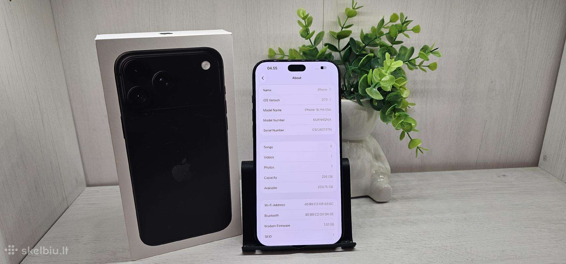 18 pro max 256gb, 2 savaites naudotas su garantija