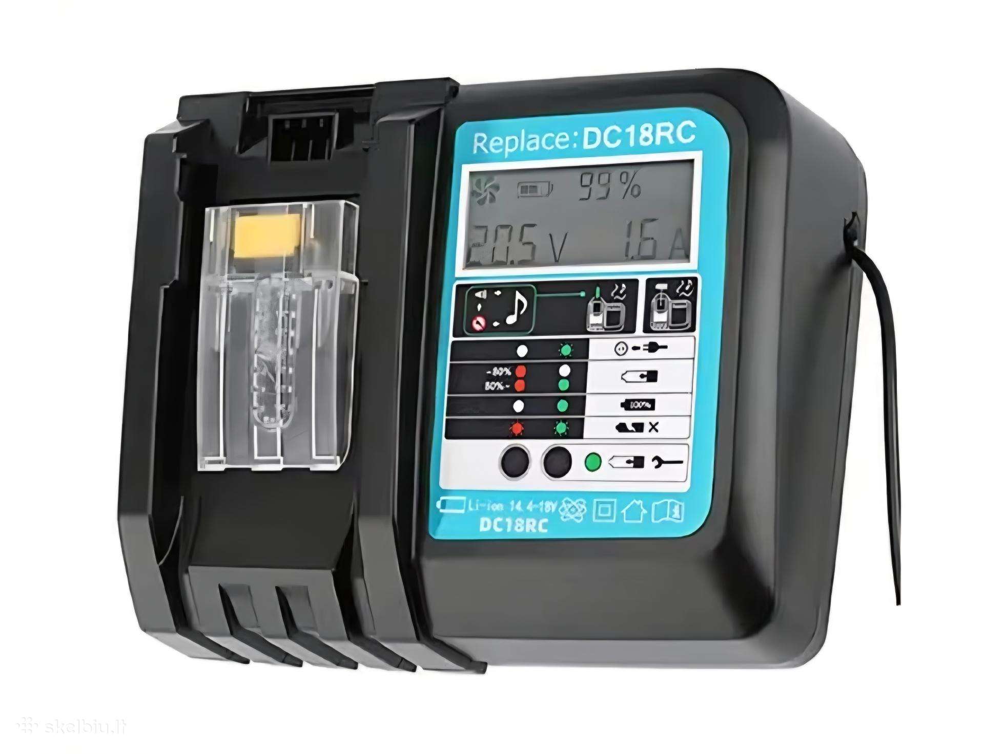 Makita akumuliatoriaus įkroviklis su LCD ekranu