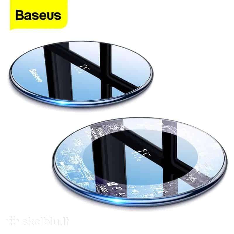 Baseus 15w Qi bevielis pakrovėjas iPhone (juodas)