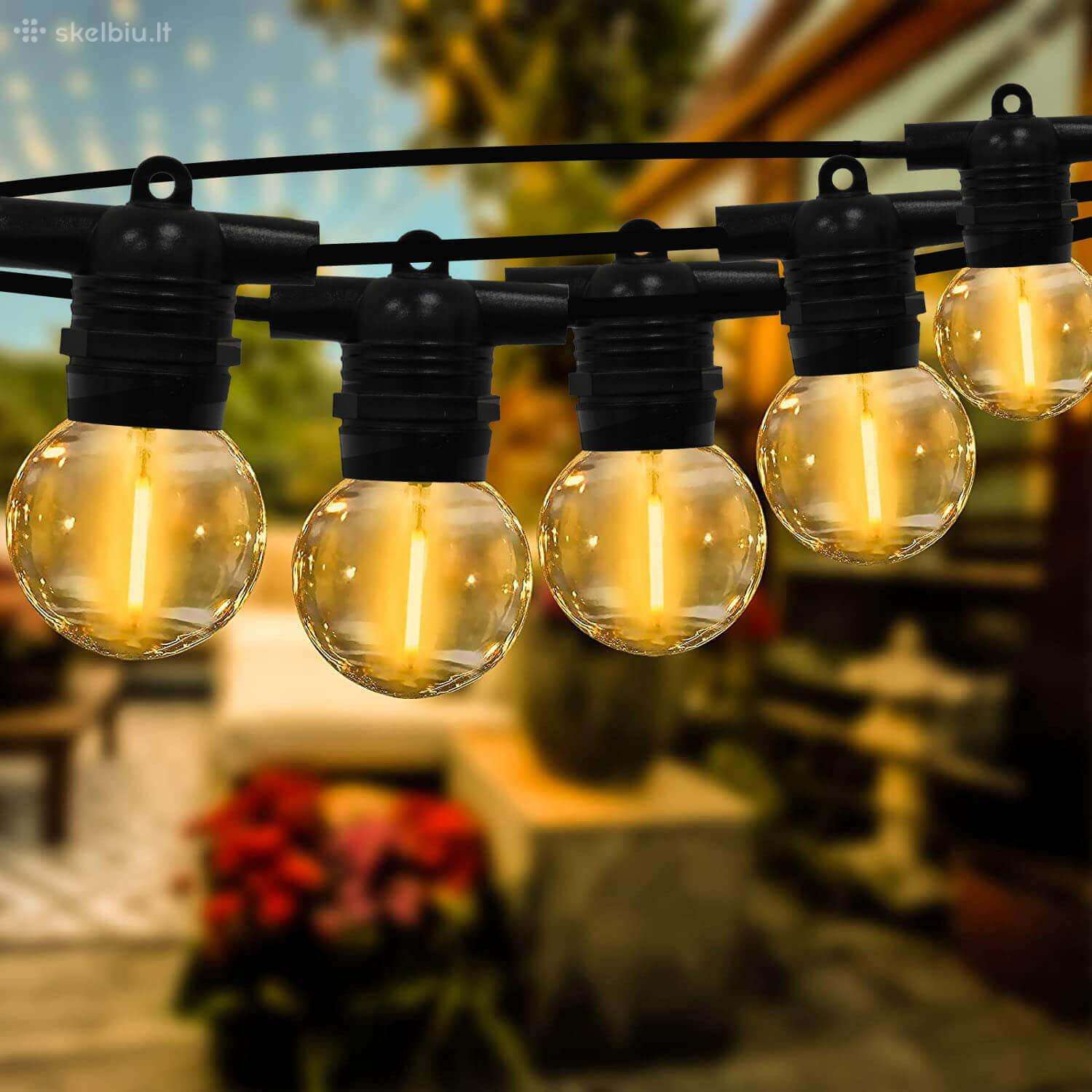 Lauko girlianda (LED lemputės) 10 m Glow juoda