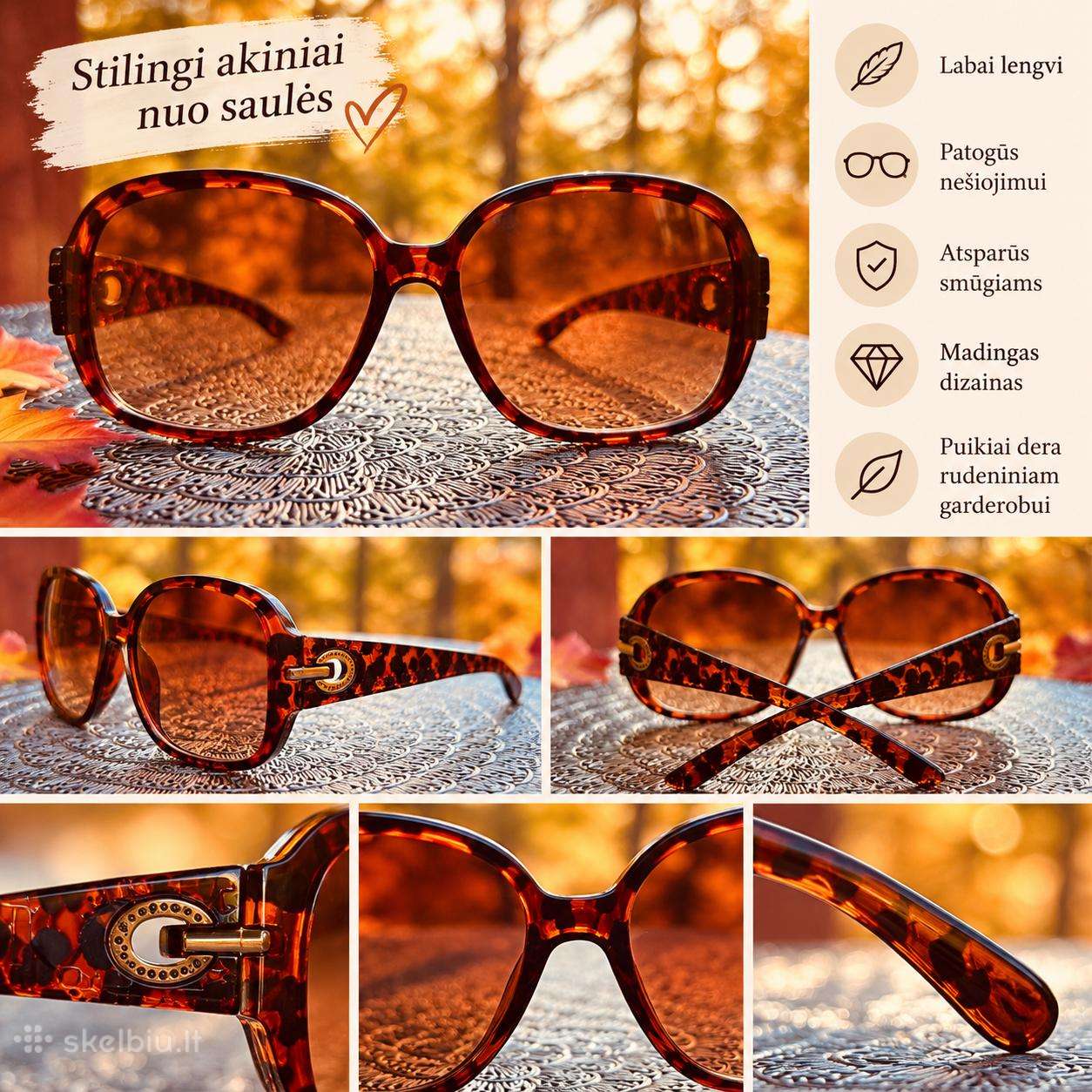 **Stilingi gintariniai akiniai nuo saulės**