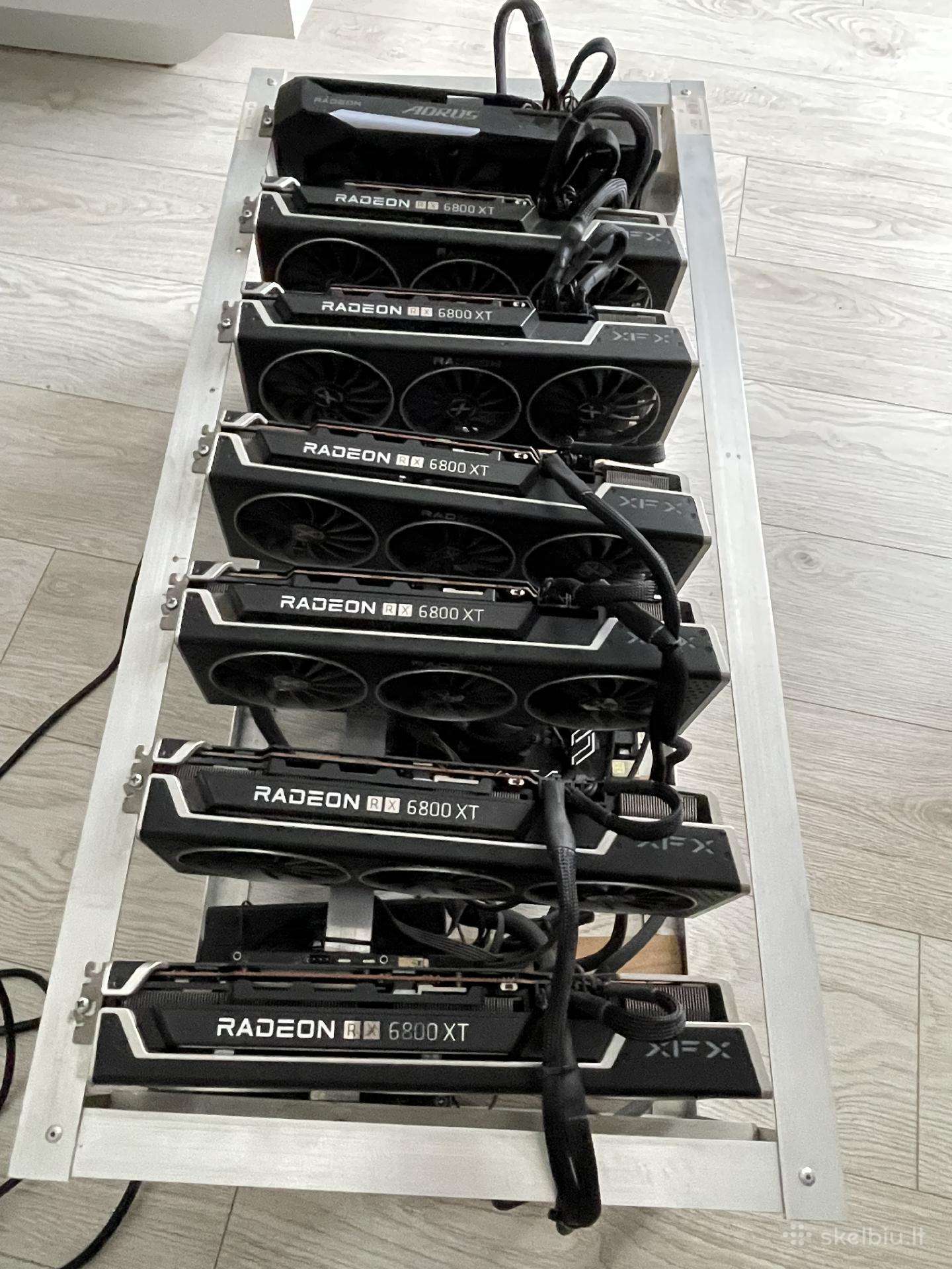 Mining Rig, Gpu, Rx 6800xt 16gb vaizdo plokštės