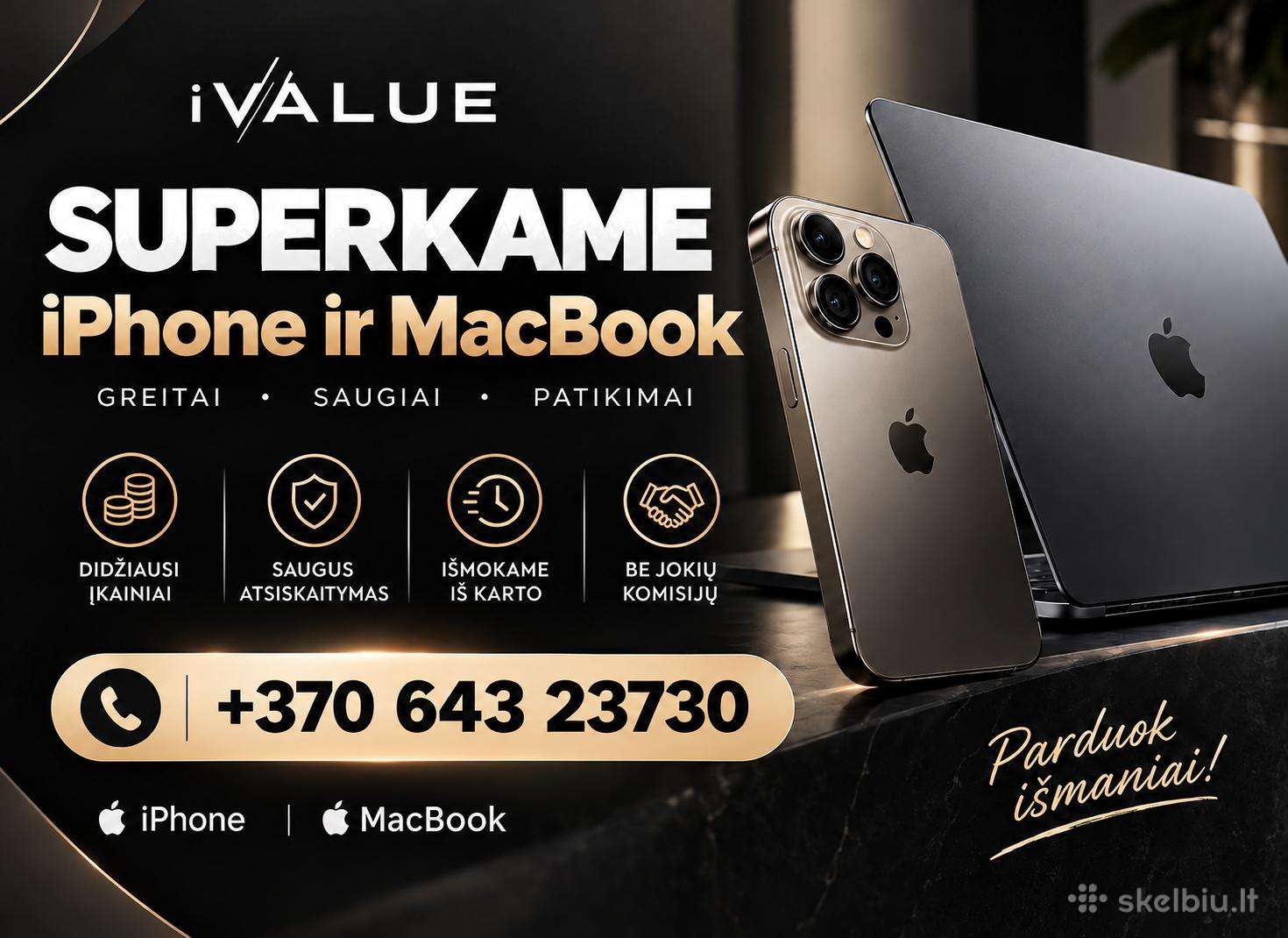 Perku iPhone Ir MacBook Su Defektais Arba Be