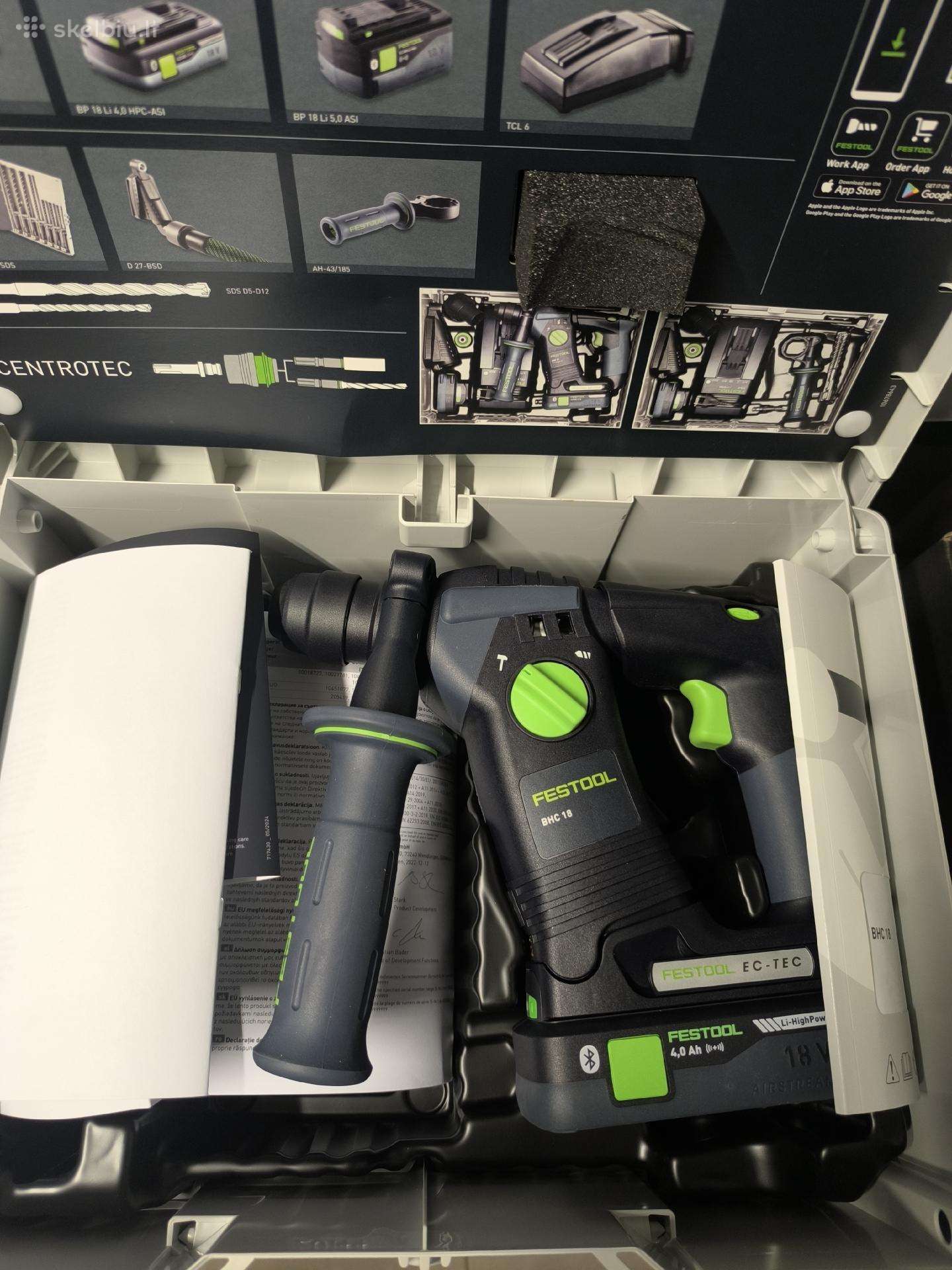 Naujas festool bhc 18 basic + akumuliatorius