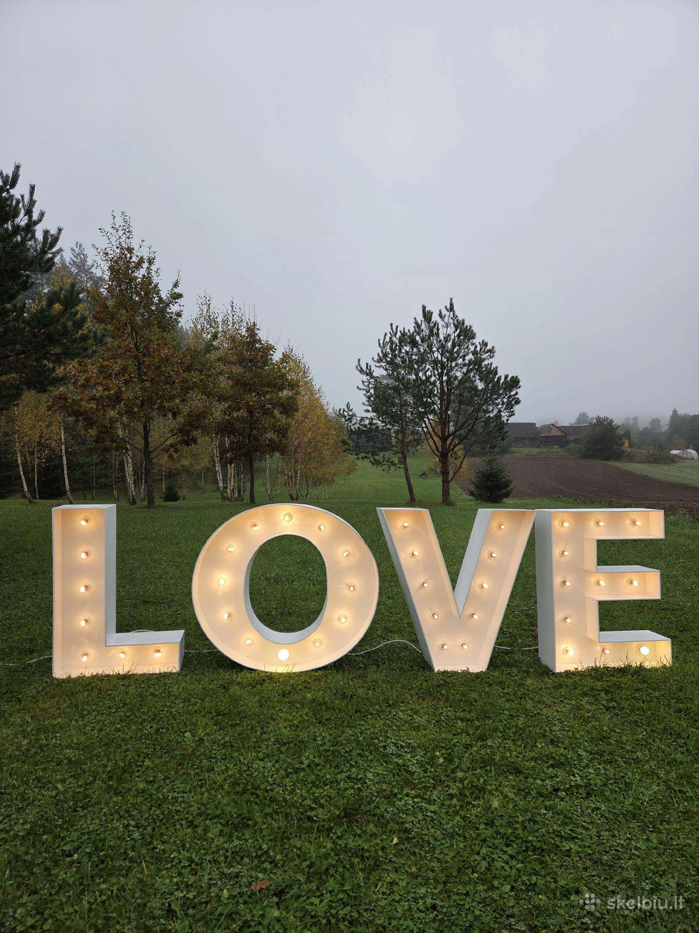 Šviečiančios raidės Love
