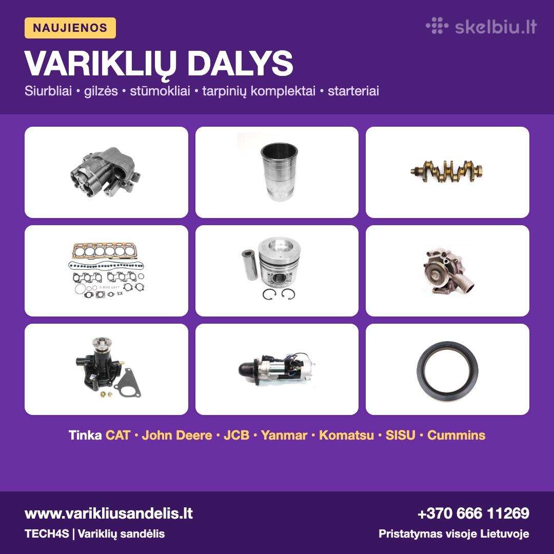 Variklių dalys, Cat, John Deere, JCB, Yanmar, Sisu