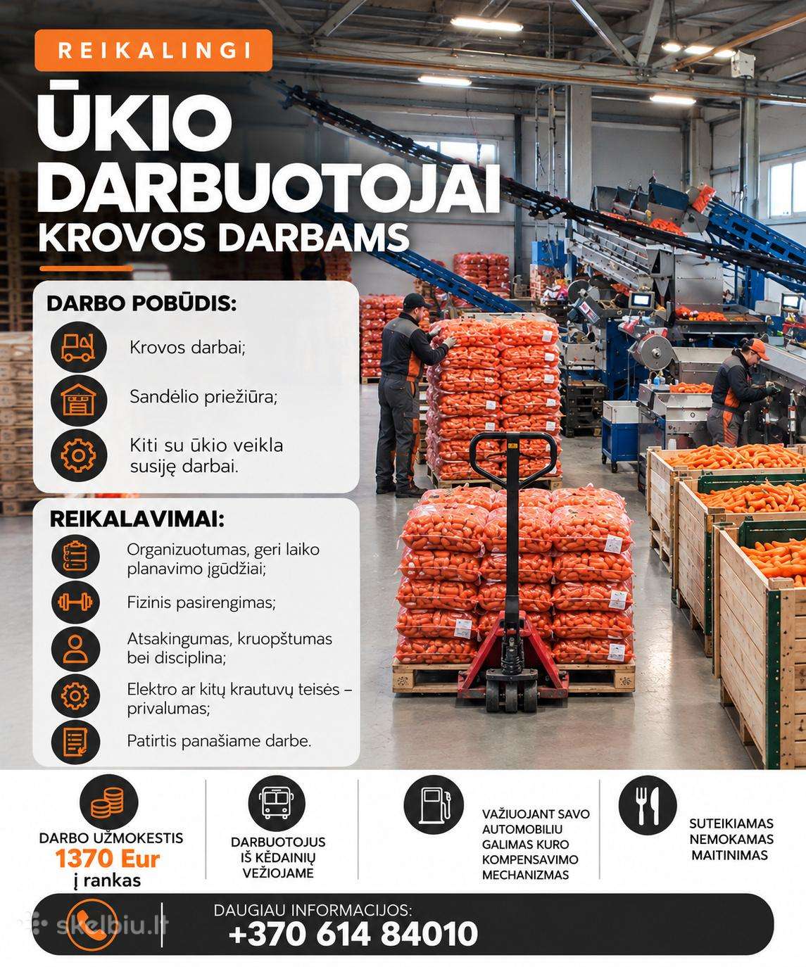 Reikalingas sandėlio darbuotojas krovos darbams