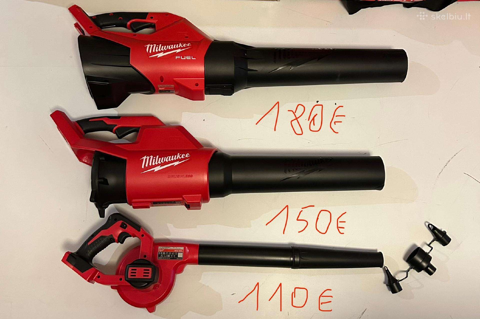 Nauji Milwaukee Lapu pustuvai M18/18v Akumuliatori