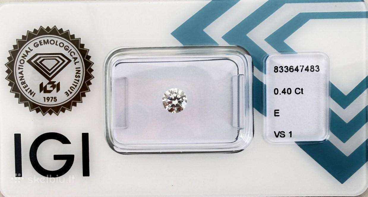 Natūralus briliantas 0.40 ct