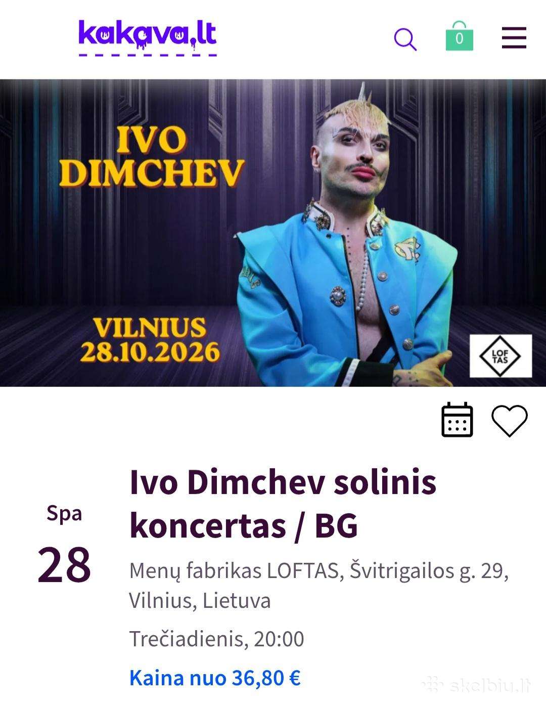Bilietai į Ivo Dimchev koncertą