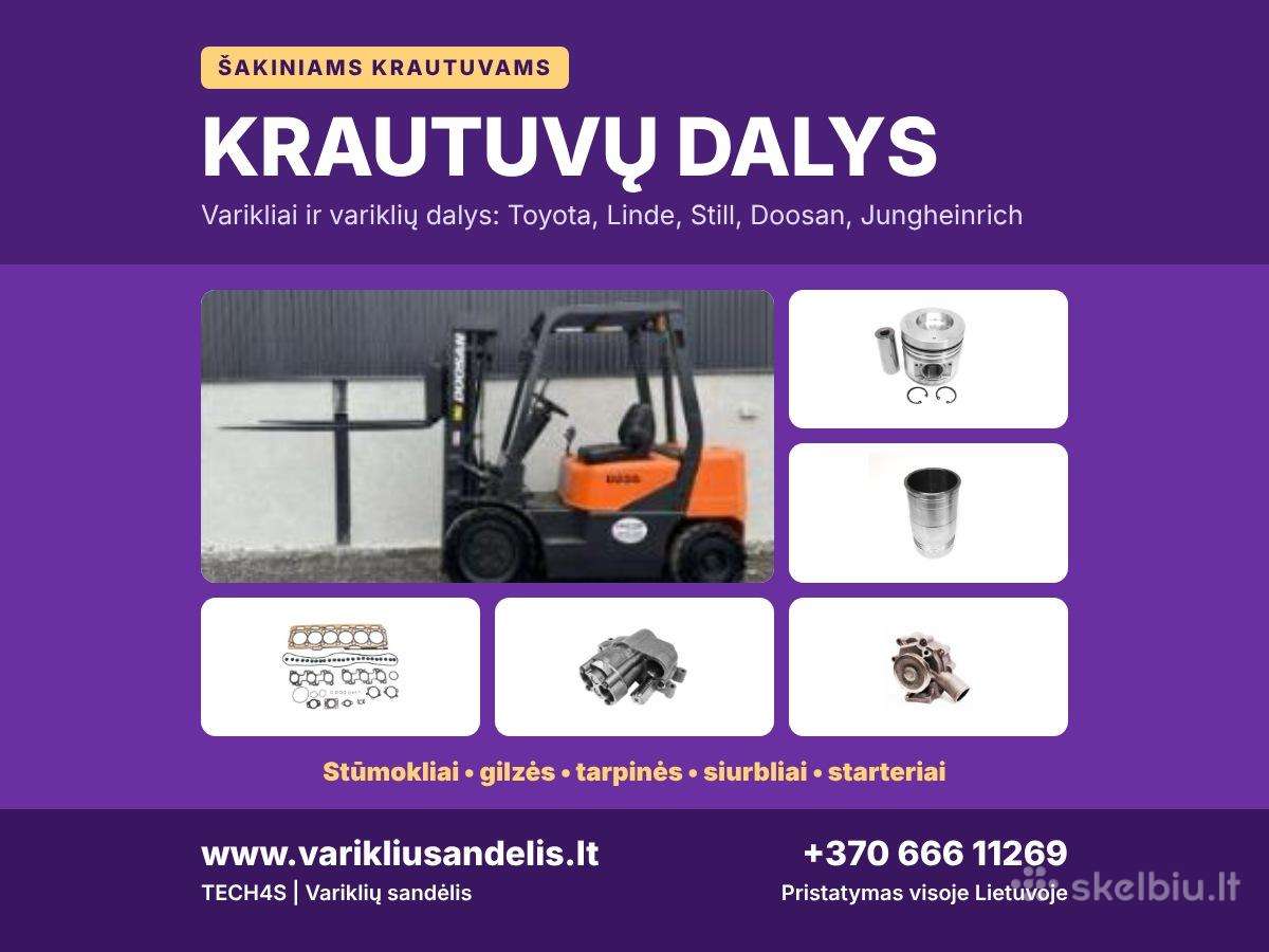 Krautuvų variklių dalys Toyota, Linde, Doosan