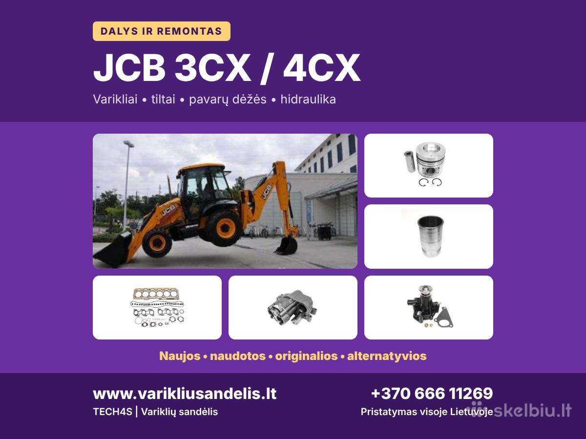 JCB 3cx 4cx dalys ir remontas