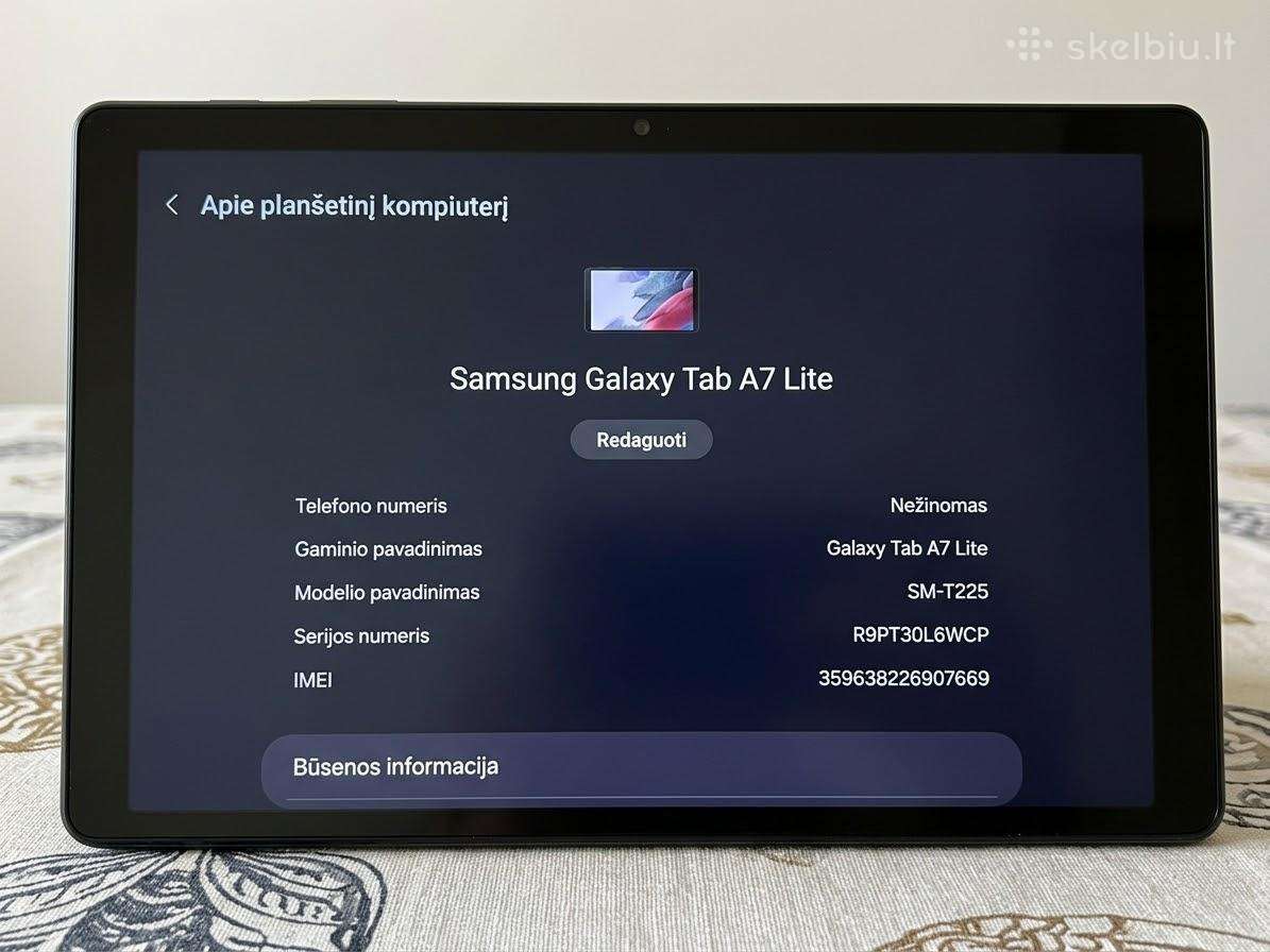 Samsung Galaxy Tab A7 Lite (Lte / 4G + Sim lizdas)