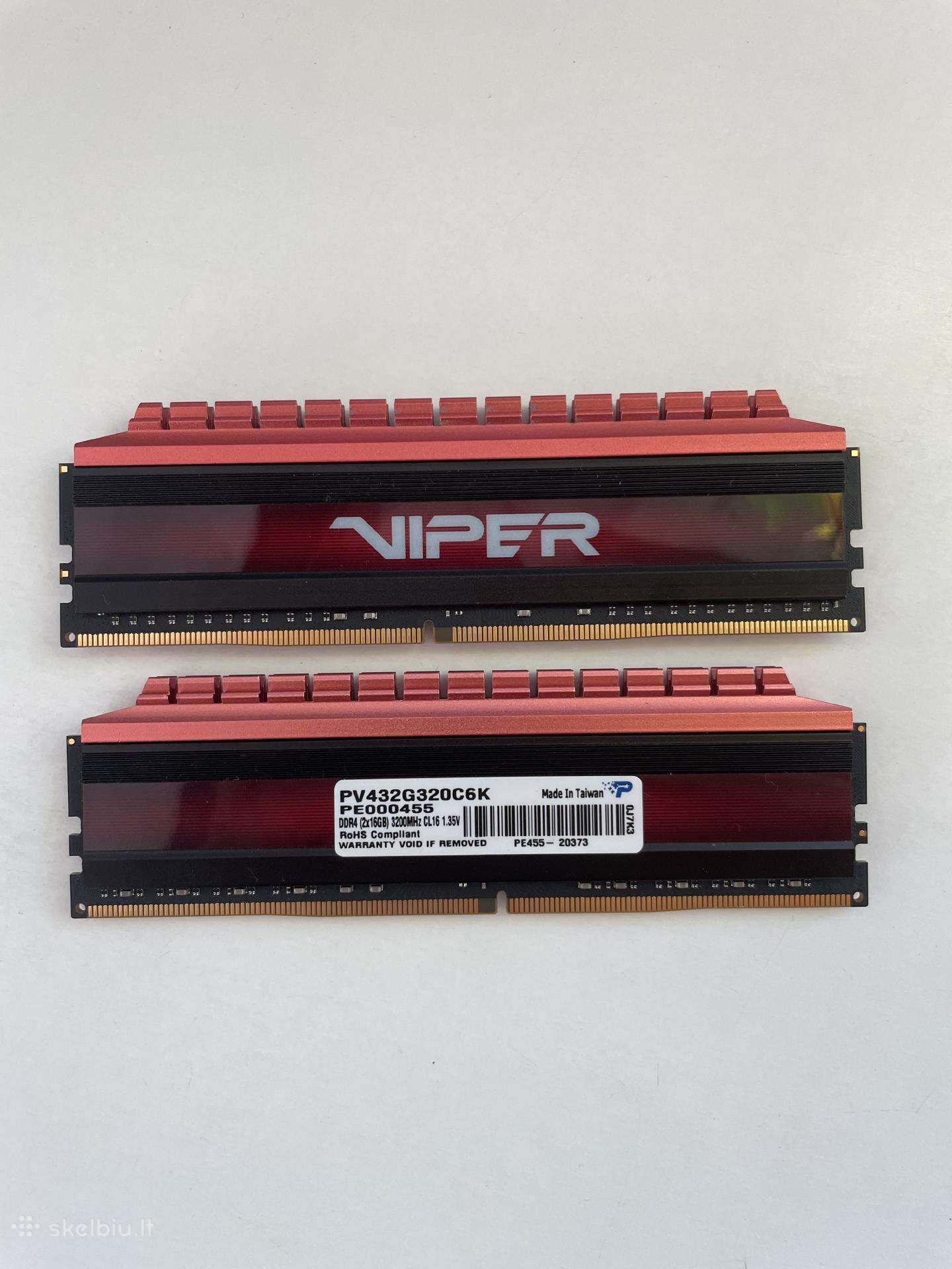Ddr4 32gb (2x16) 3200mhz Cl16. Patriot Viper