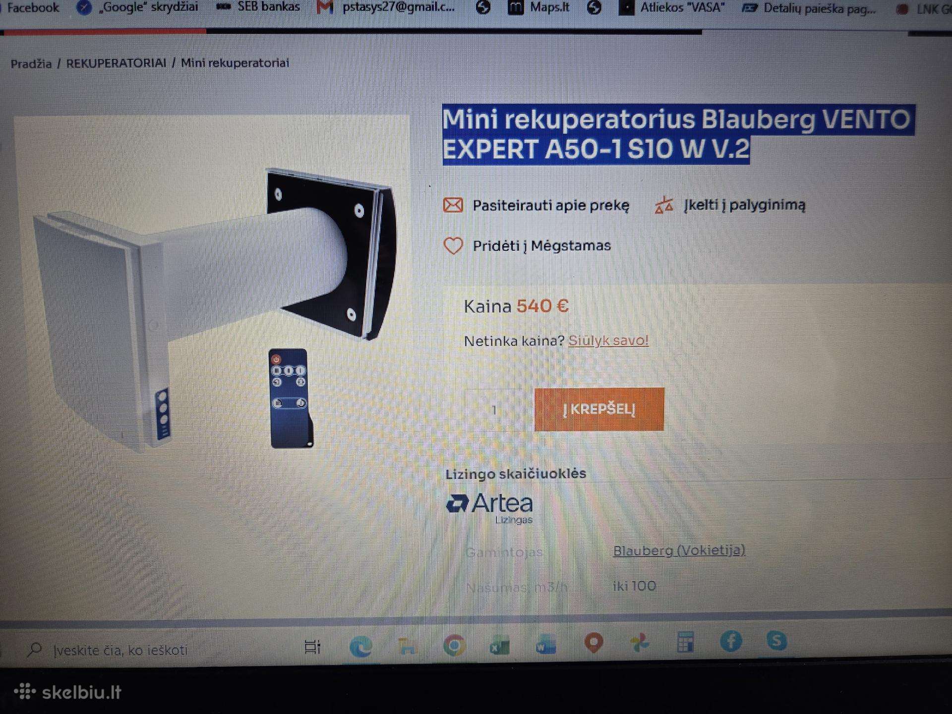 Naujas mini rekuperatorius Blauberg