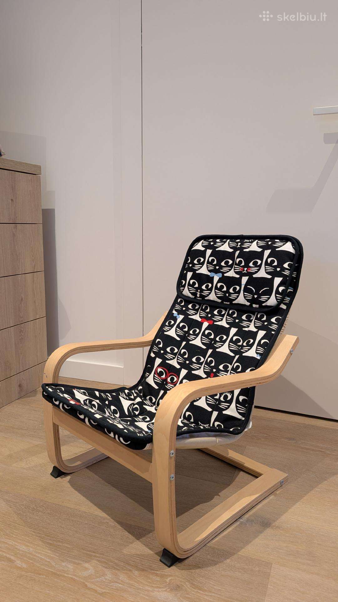Poäng vaikiškas fotelis, beržo lukštas iš Ikea