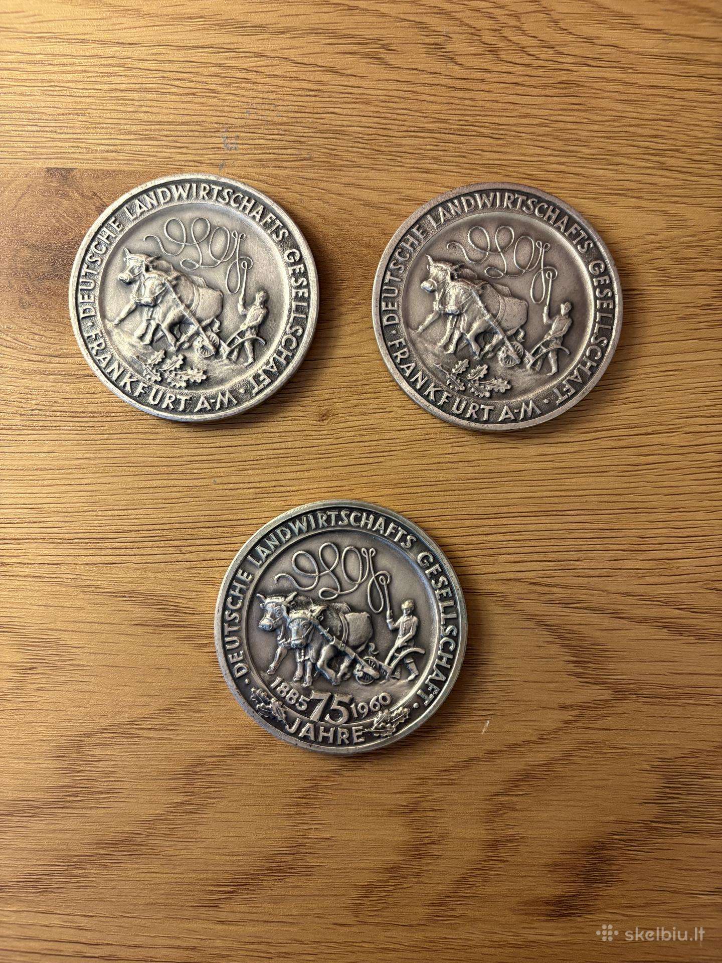 Vokiškų ūkininkams skirtų medalių rinkinys (3 vnt)