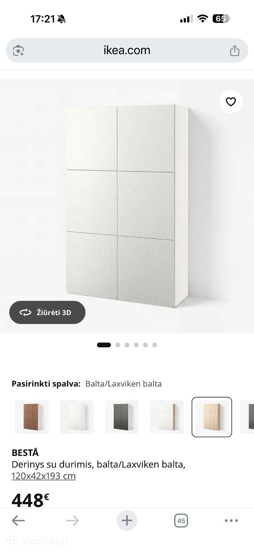 Ikea Besta indauja ir TV spintelė(šviesiai pilka)