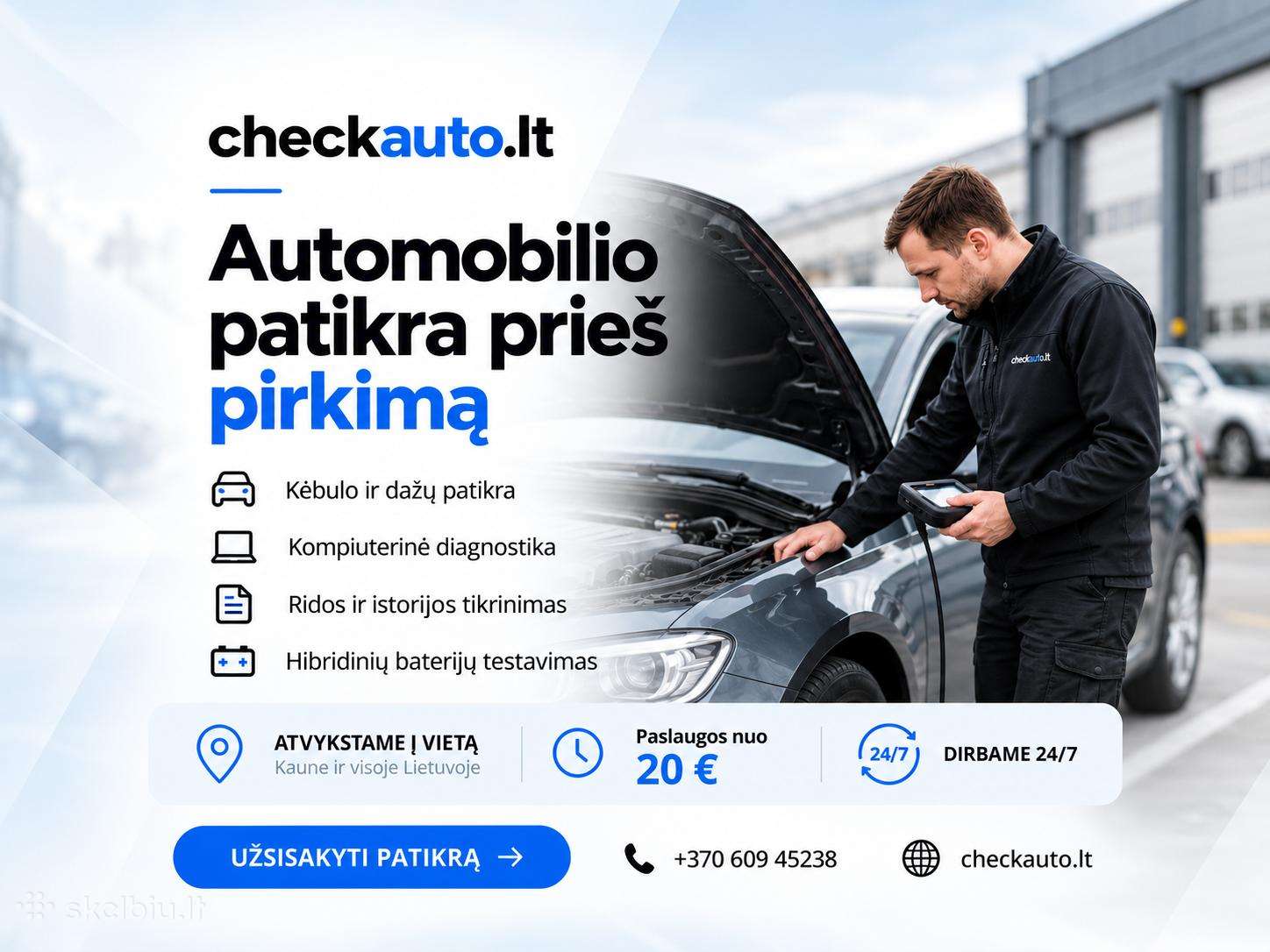 Pagalba perkant automobilį/autodiagnostika