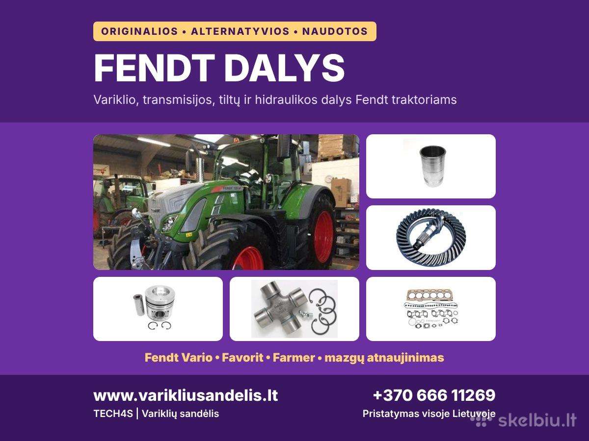 Fendt traktorių dalys: Vario, Favorit, Farmer